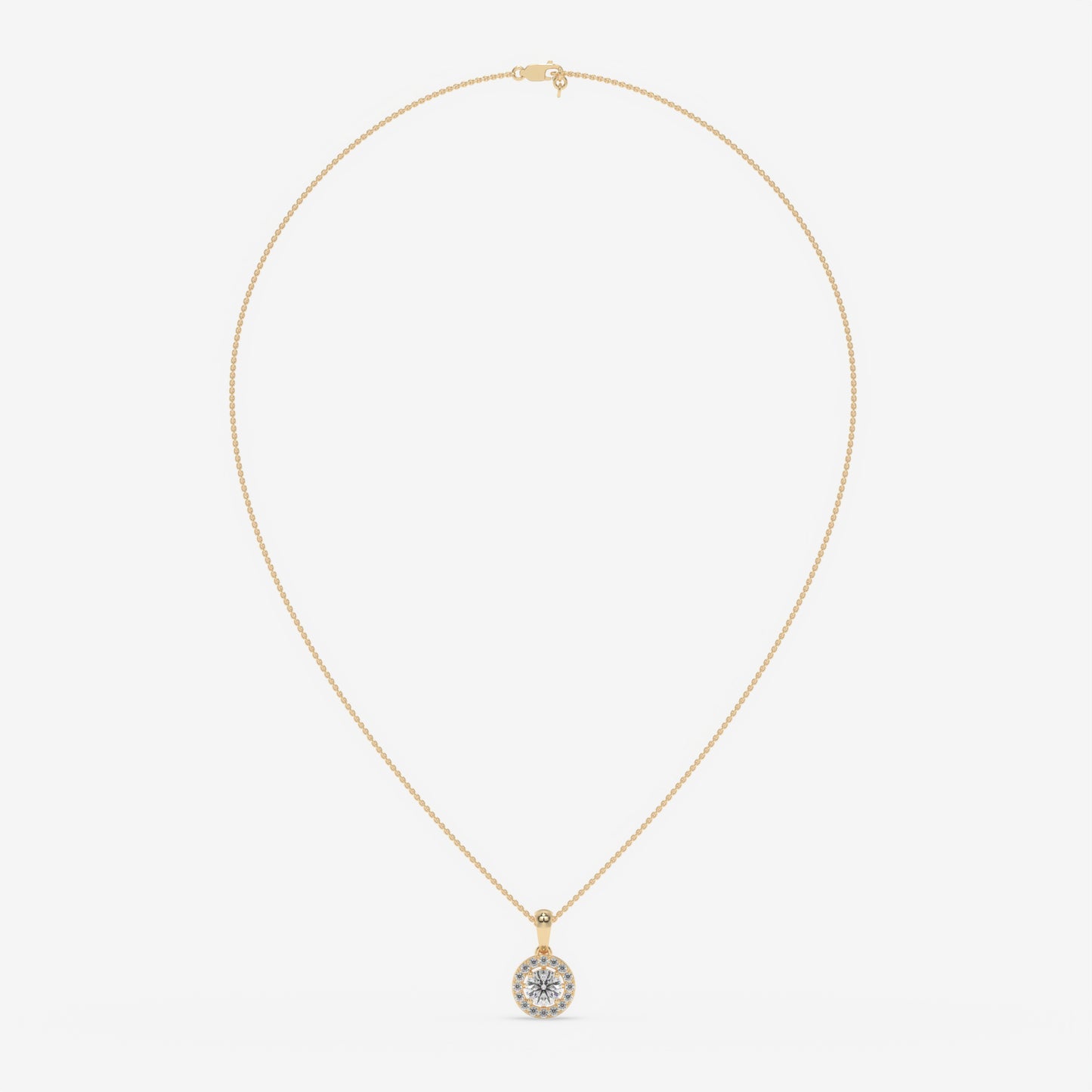 Halo Elegance Diamond Pendant - Round