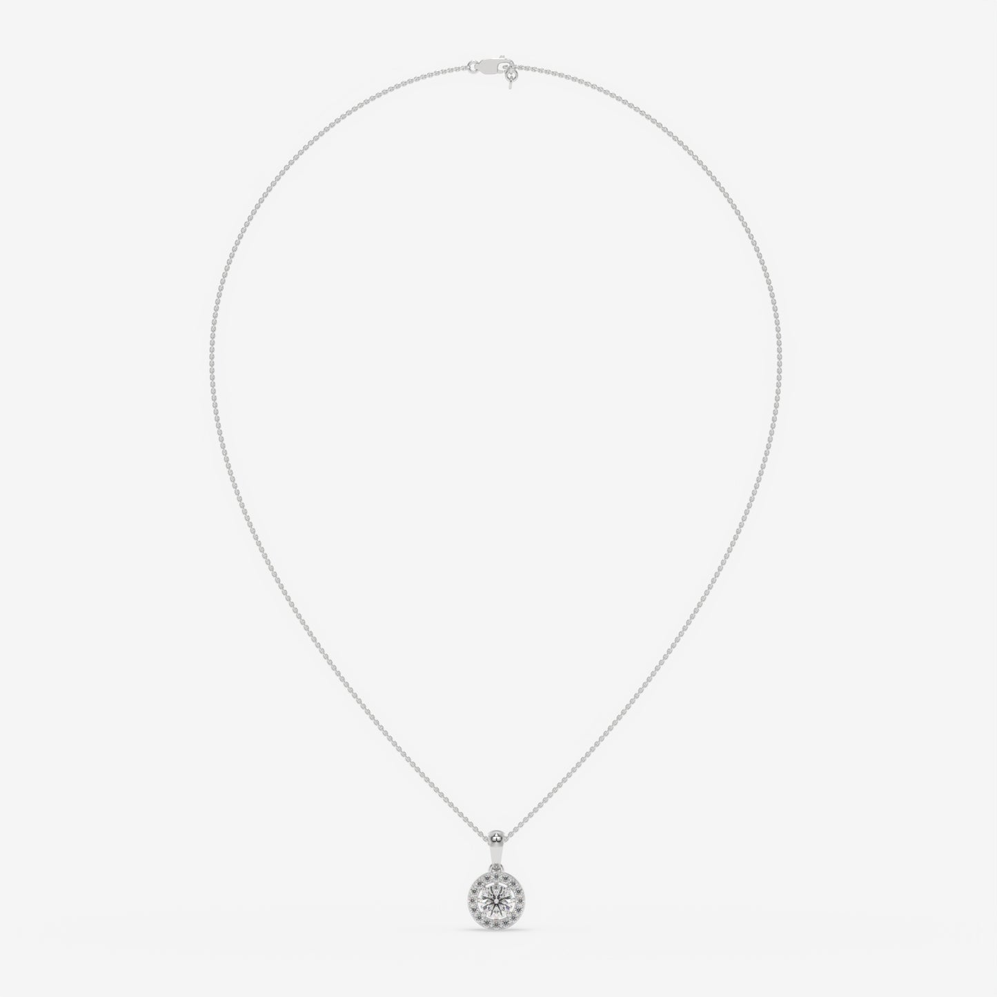 Halo Elegance Diamond Pendant - Round
