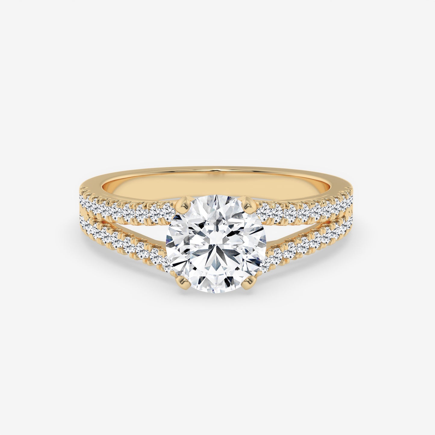 Radiance Split Shank Diamond Engagement Ring - Round
