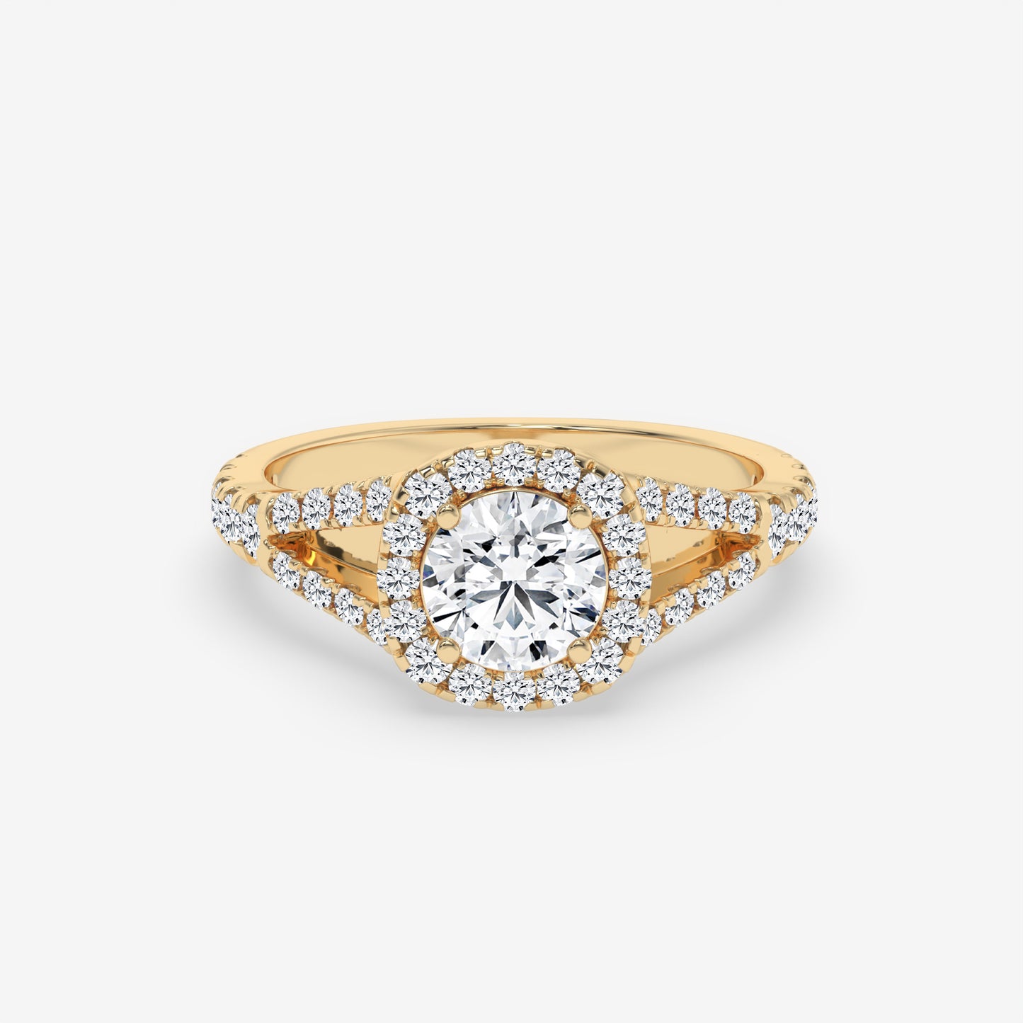 Celestial Halo Split-Shank Engagement Ring - Round