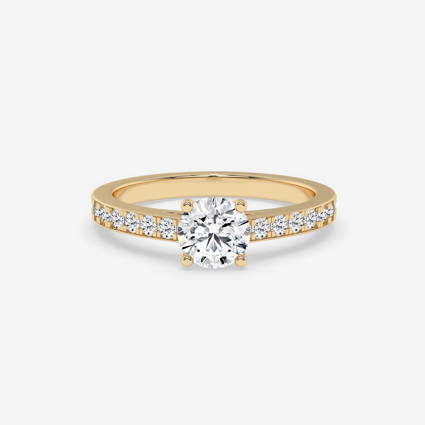 Channel-Set Diamond Engagement Ring - Round
