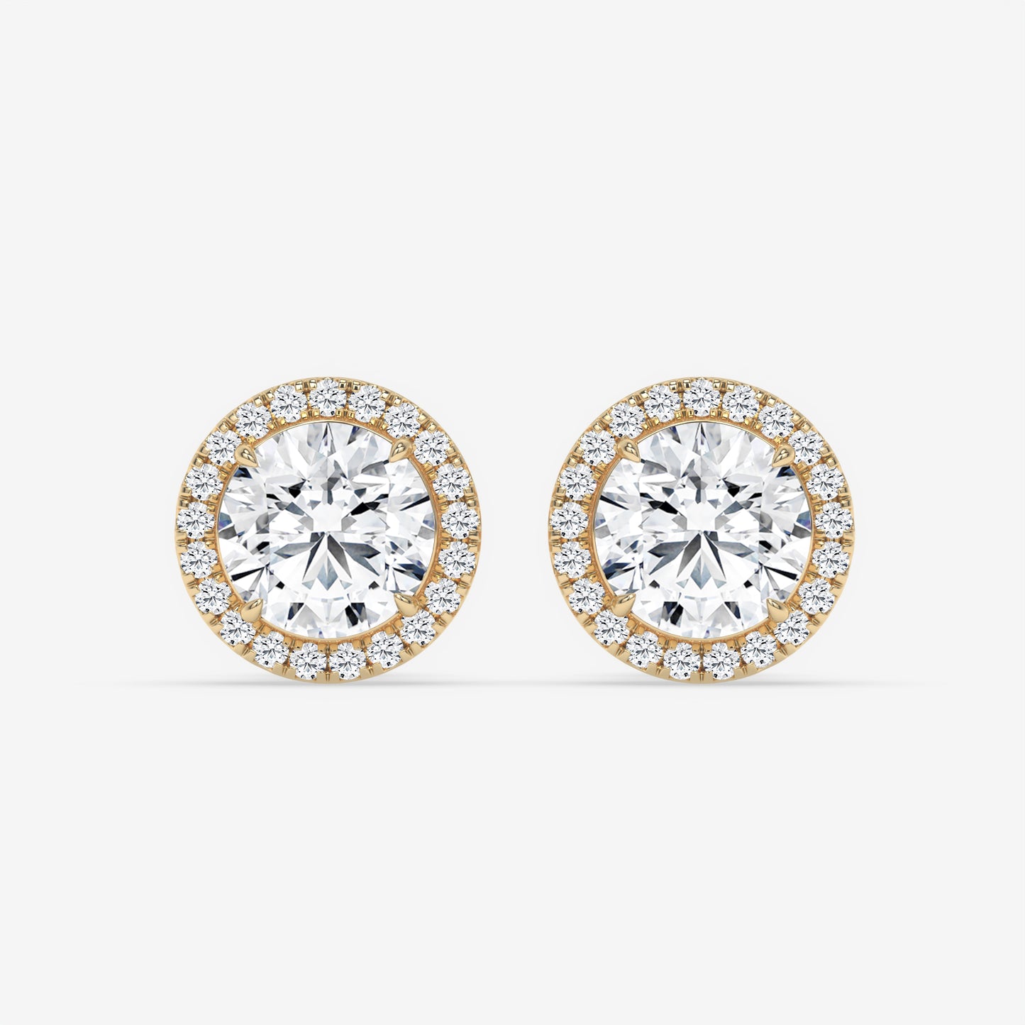 Halo Stud Earrings - Round