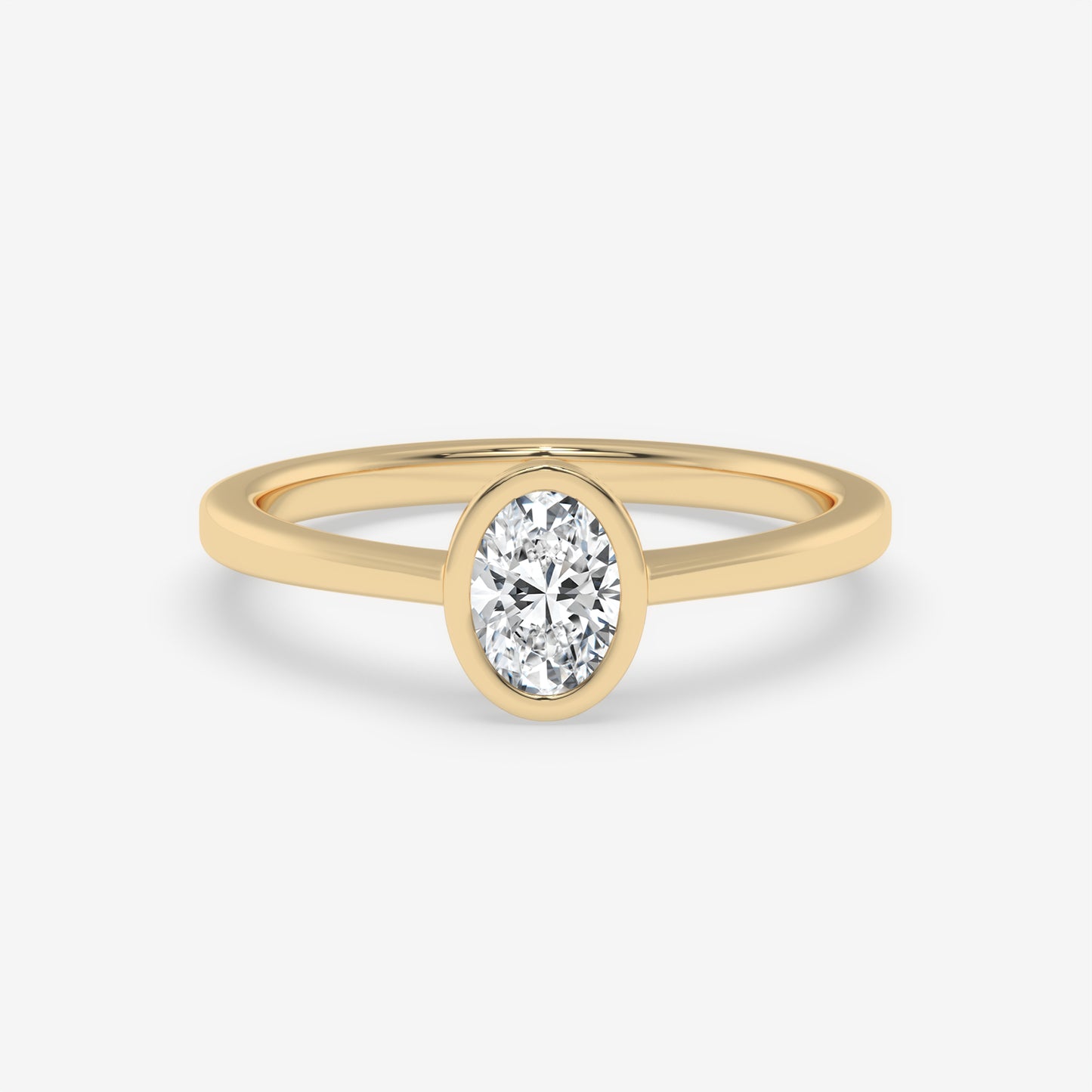 Oval Bezel-Set Solitaire Ring
