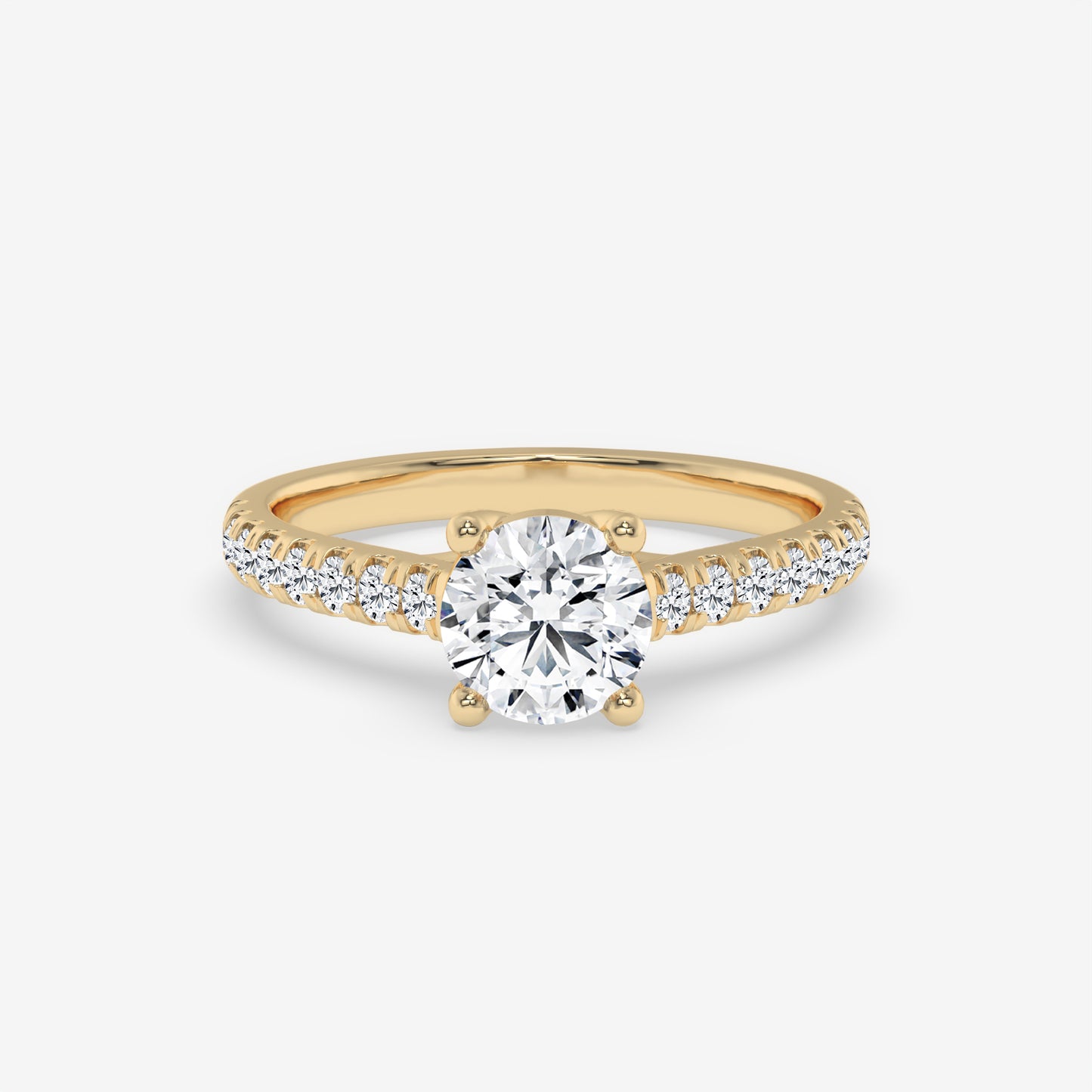 Classic Pavé Diamond Engagement Ring - Round