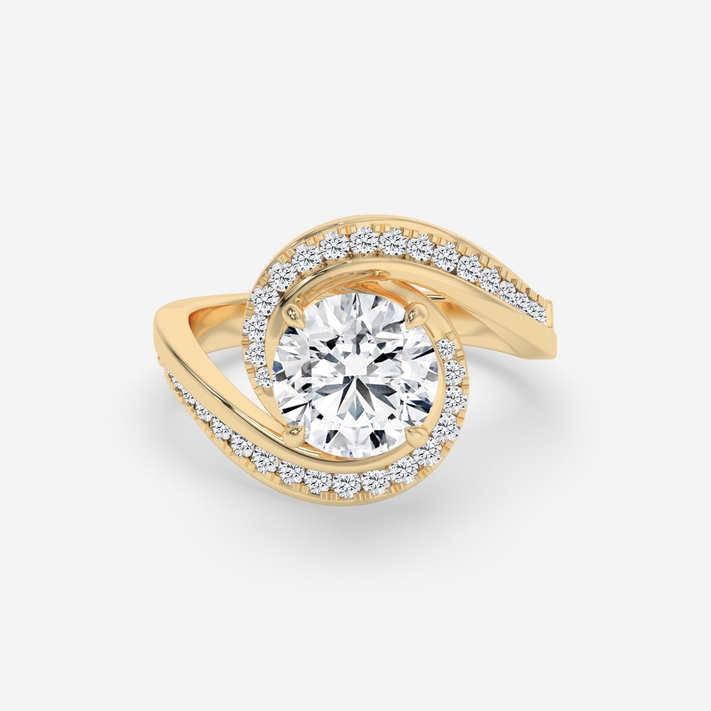 Eternelle Swirl Diamond Engagement Ring - Round