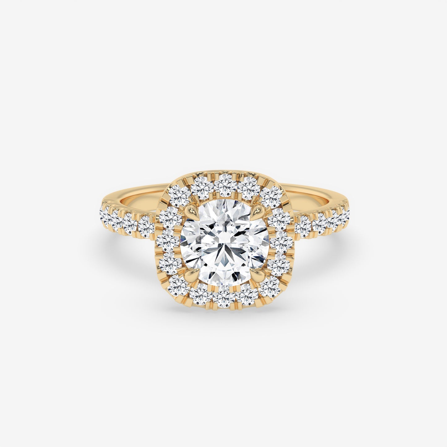 Seraphina Cushion Halo Engagement Ring - Round