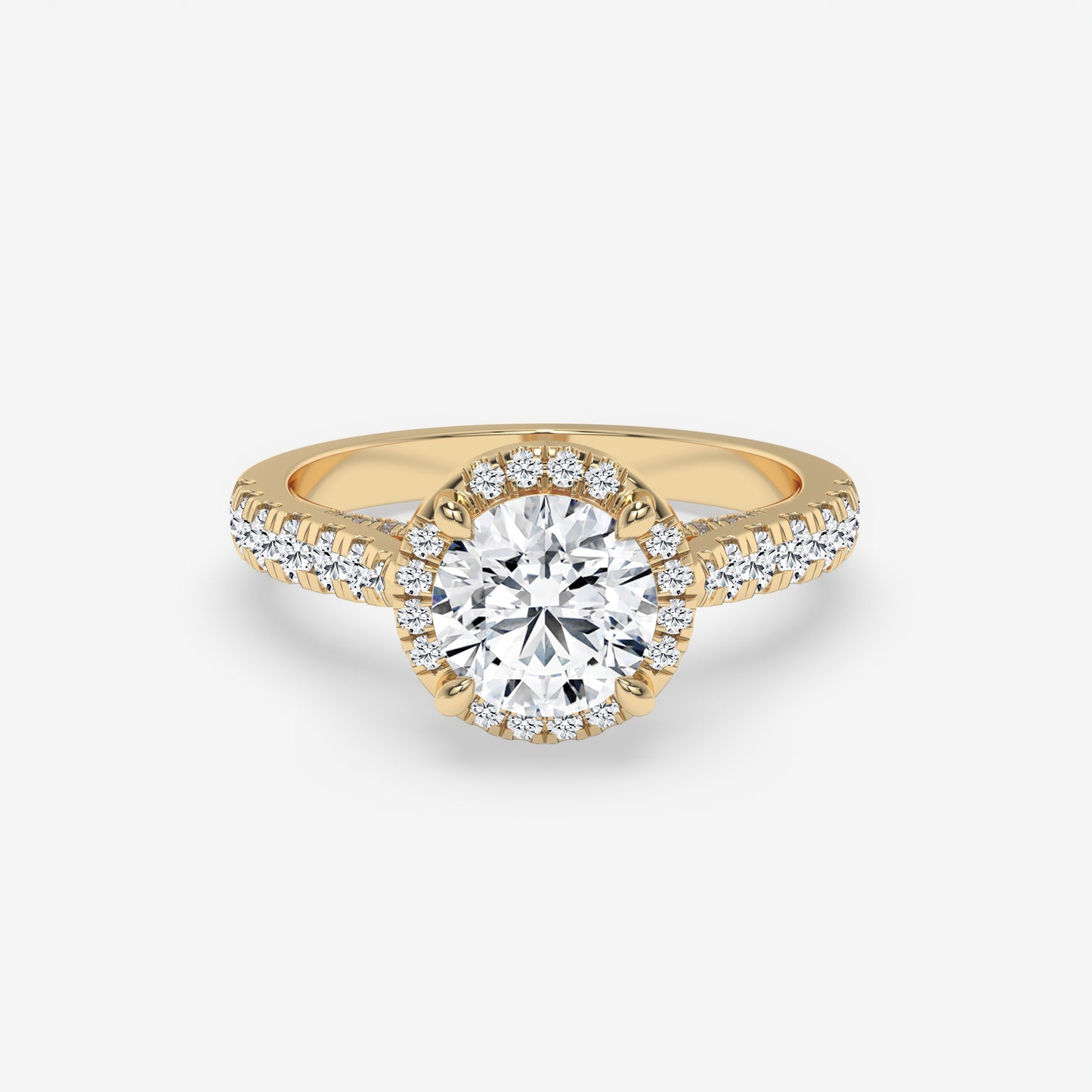 Aurora Halo Split-Shank Engagement Ring - Round