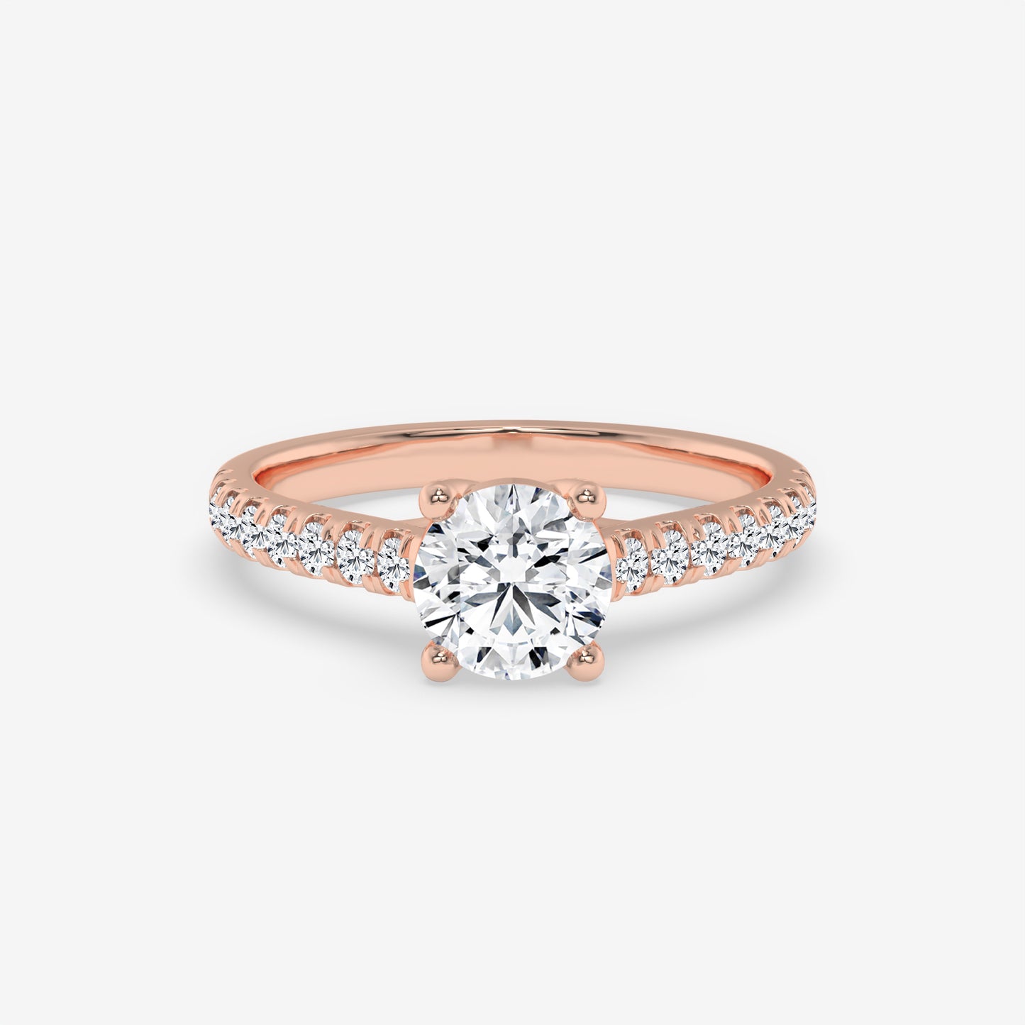 Classic Pavé Diamond Engagement Ring - Round
