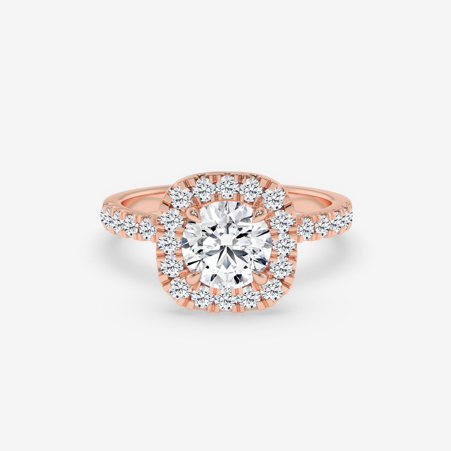 Seraphina Cushion Halo Engagement Ring - Round