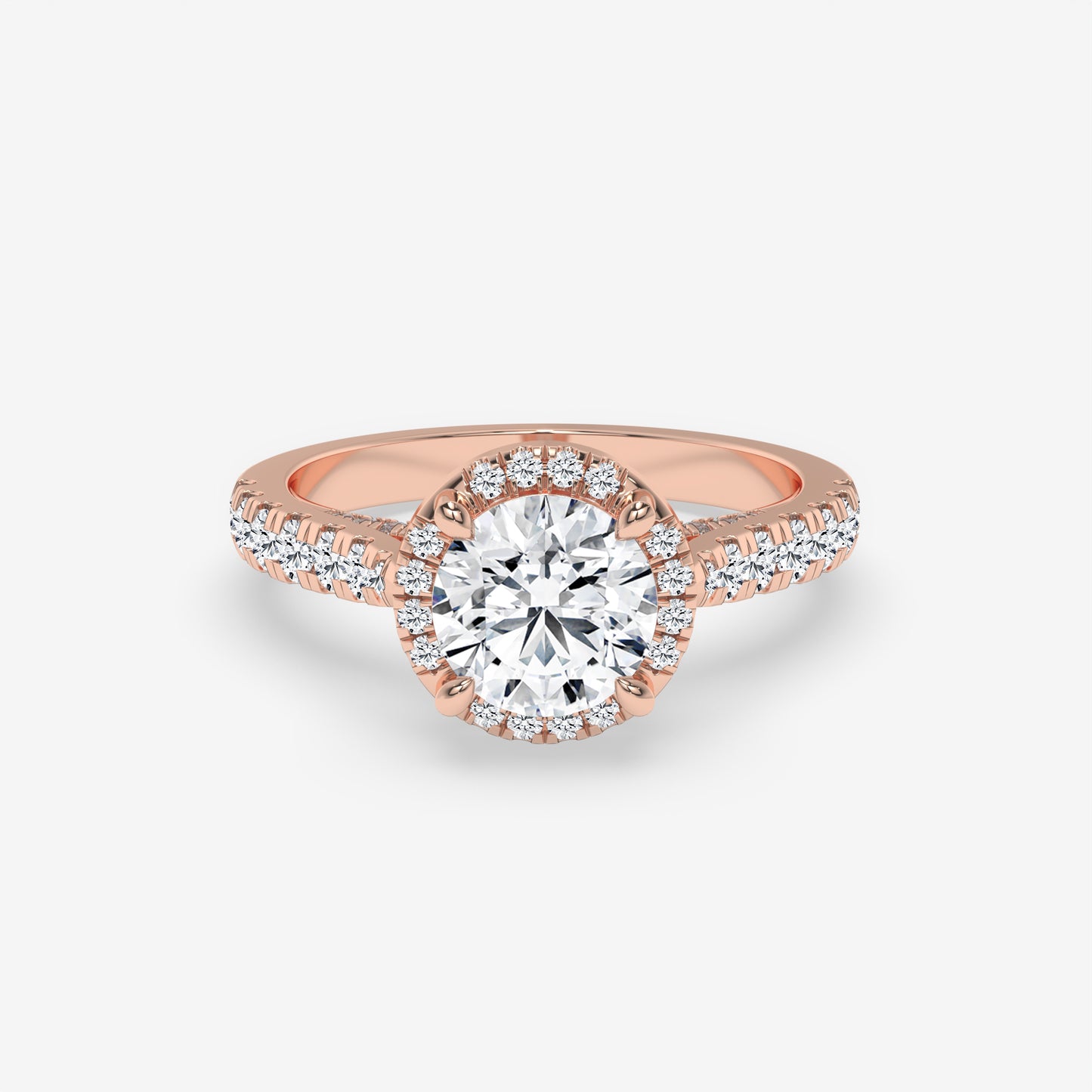 Aurora Halo Split-Shank Engagement Ring - Round