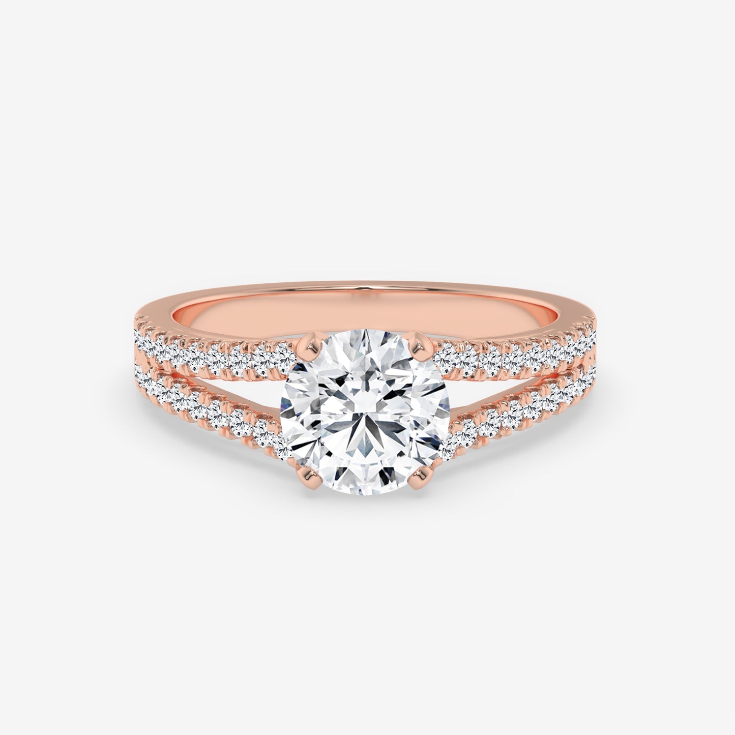 Radiance Split Shank Diamond Engagement Ring - Round