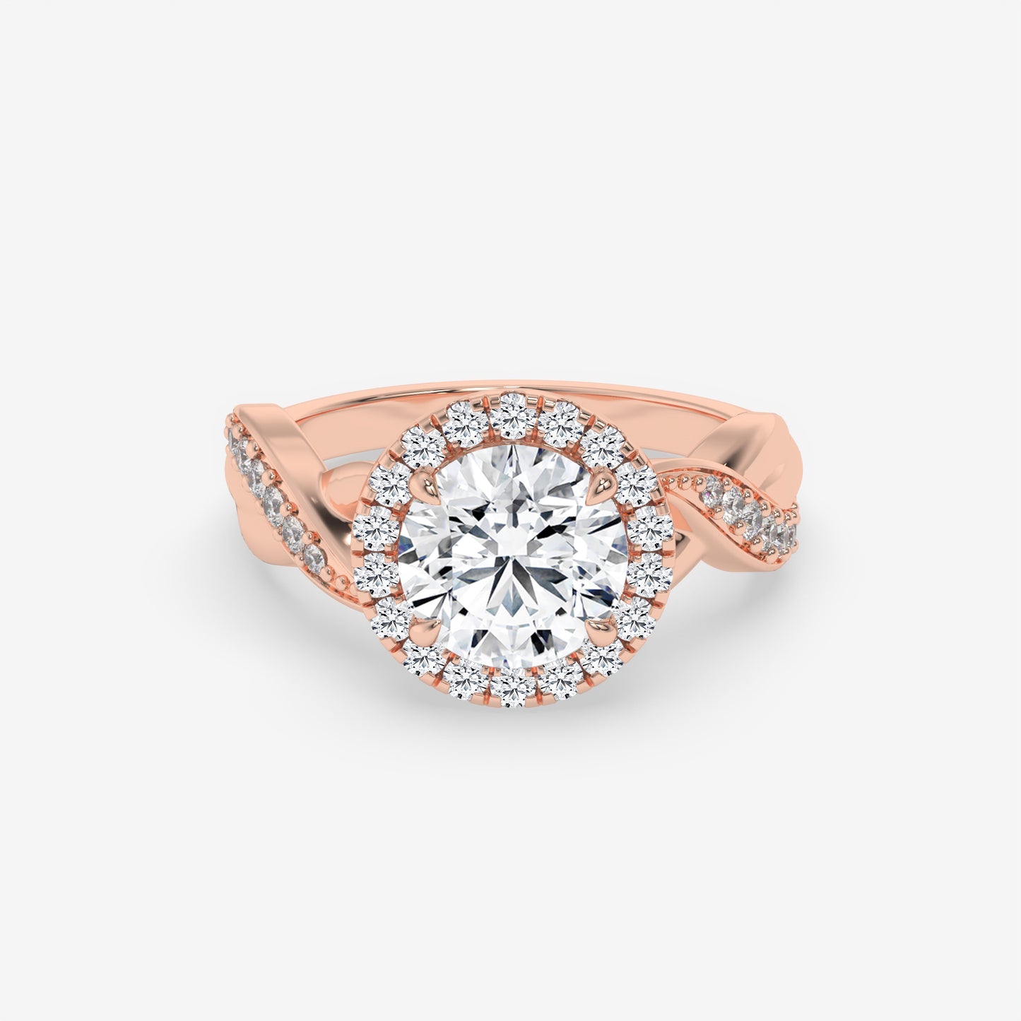 Celestial Twist Halo Ring - Round