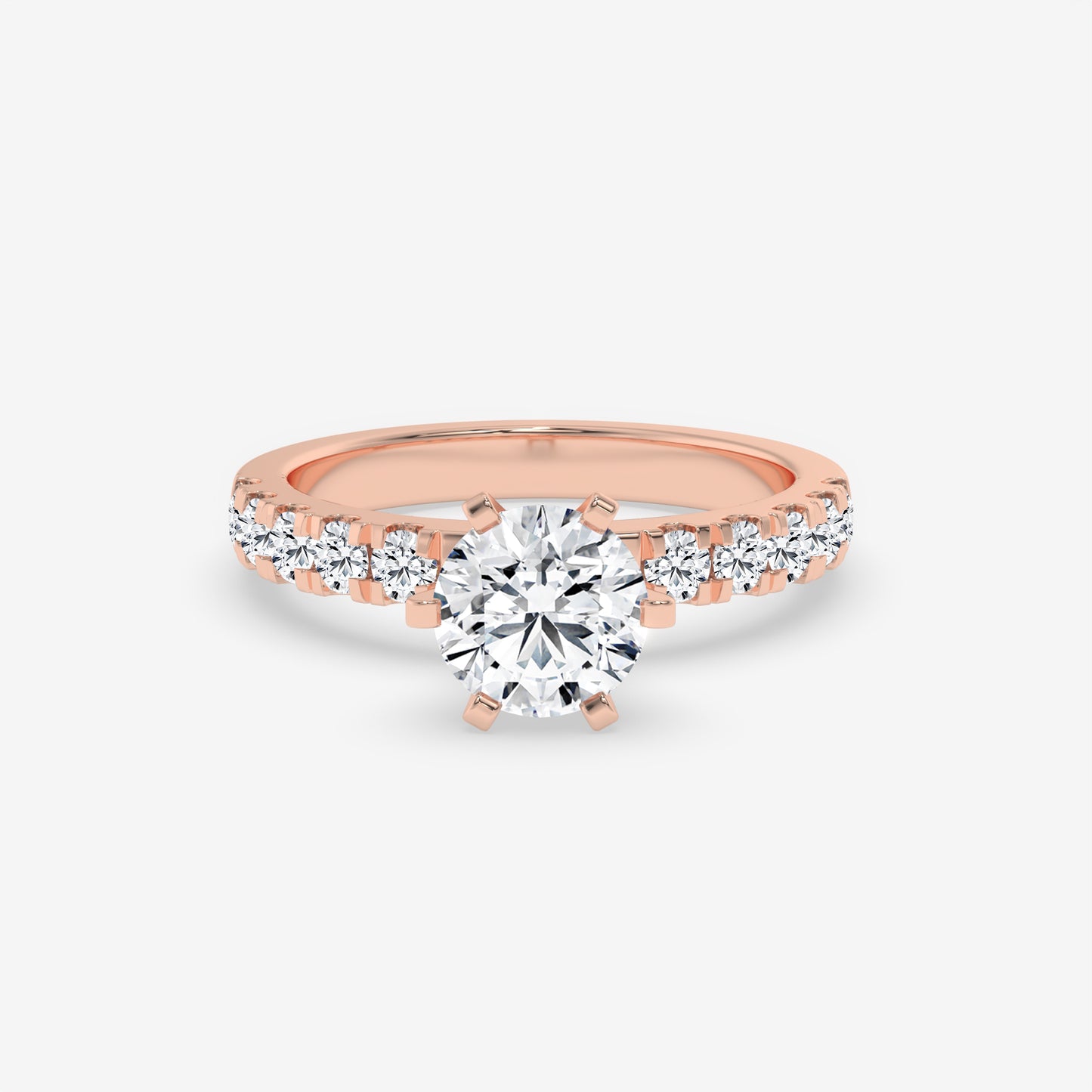 Vintage Floral Six Prong Ring - Round