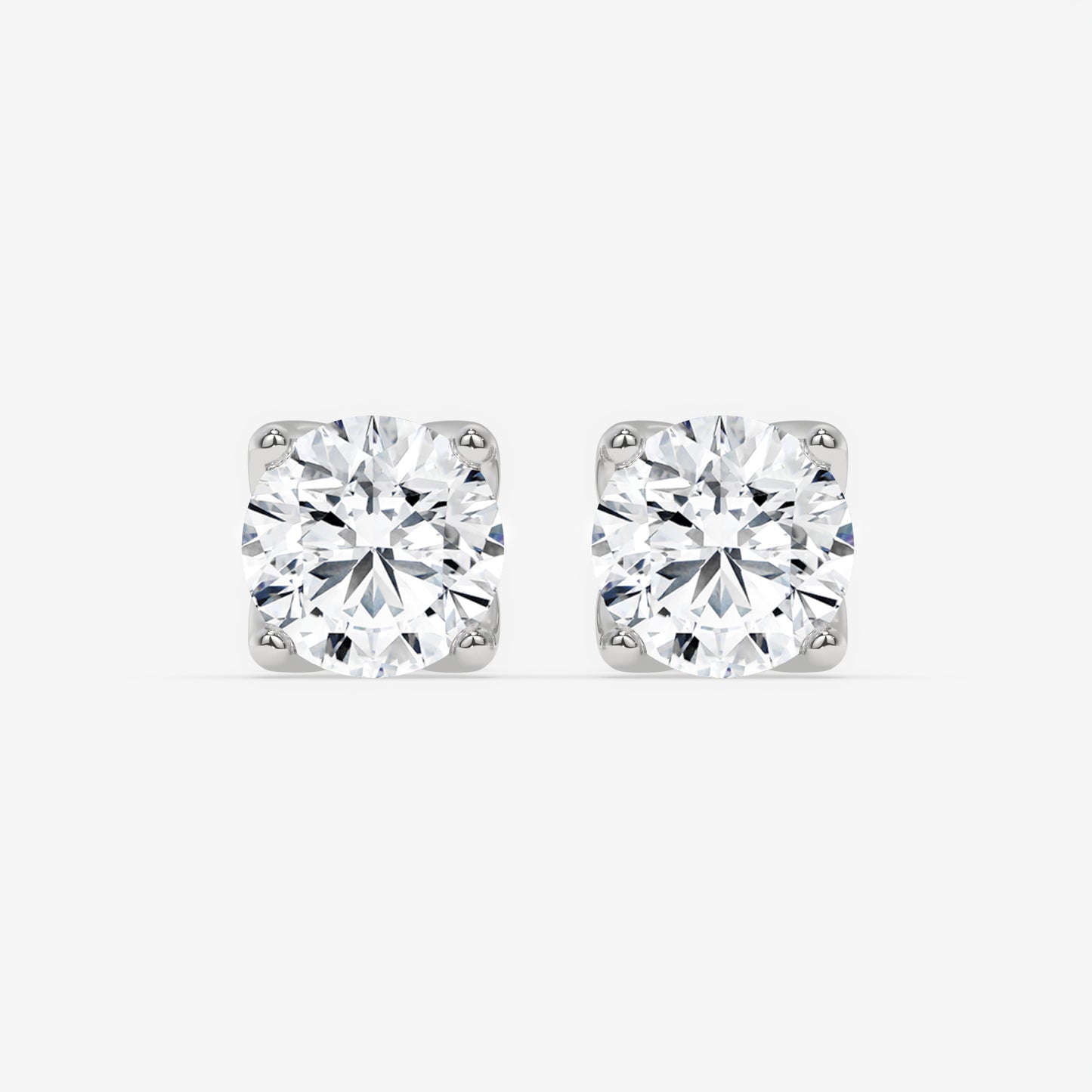Radiant Round Solitaire Diamond Studs