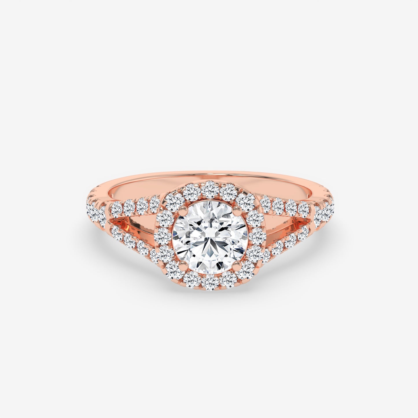 Celestial Halo Split-Shank Engagement Ring - Round