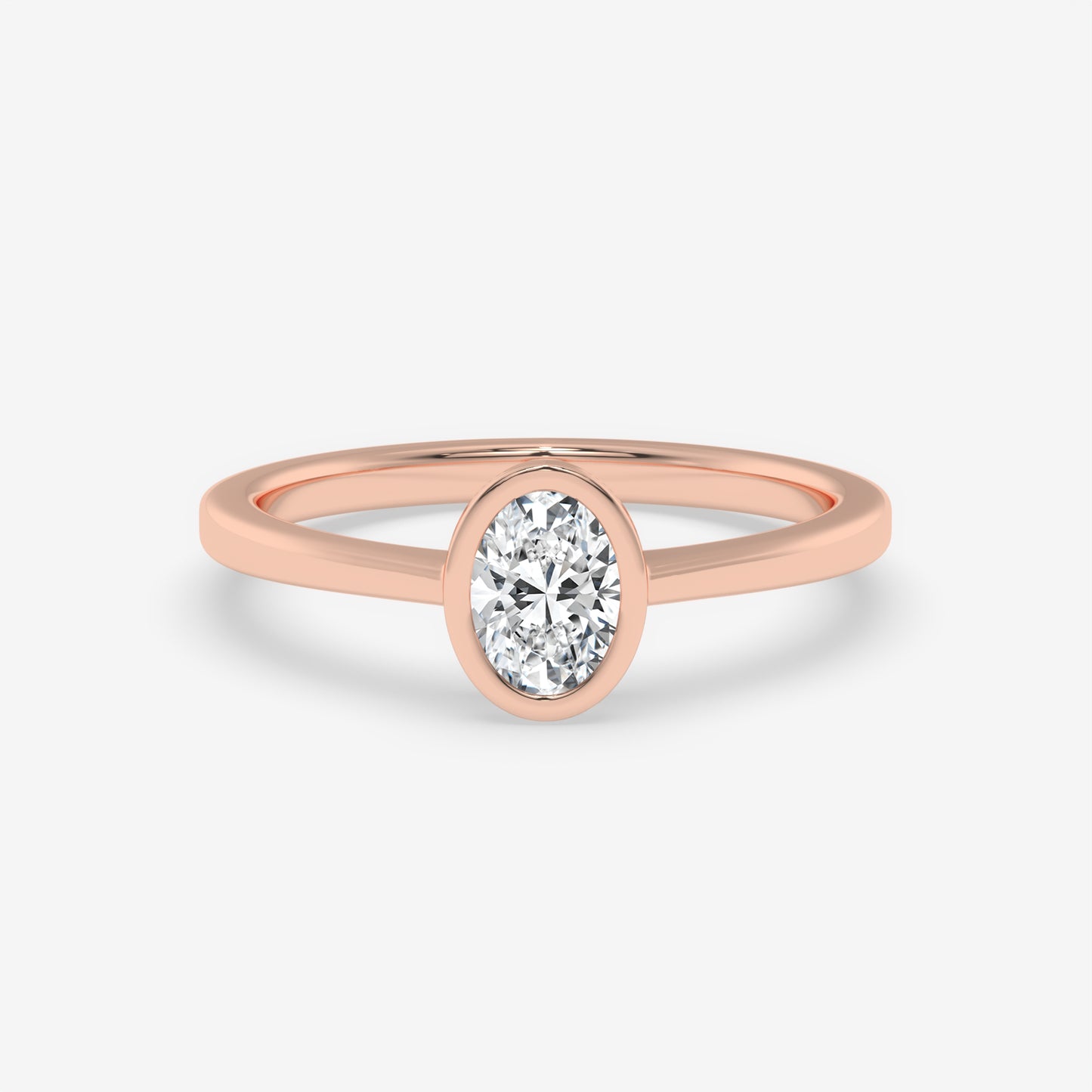 Oval Bezel-Set Solitaire Ring