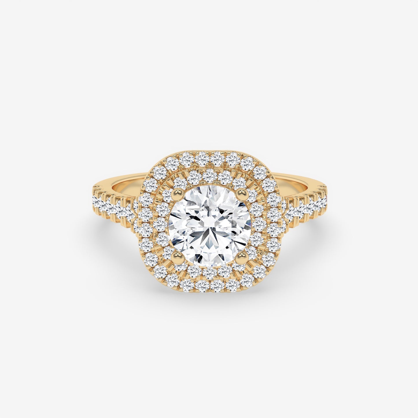 Double Halo Diamond Engagement Ring - Round