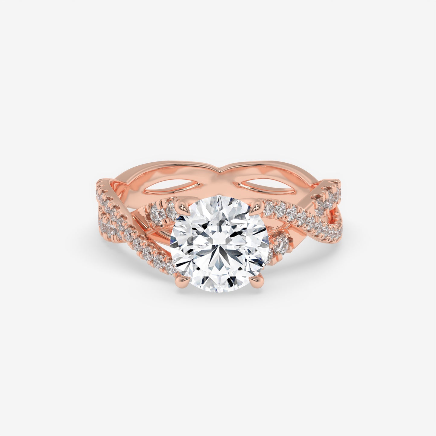 Twisting Elegance Diamond Ring - Round