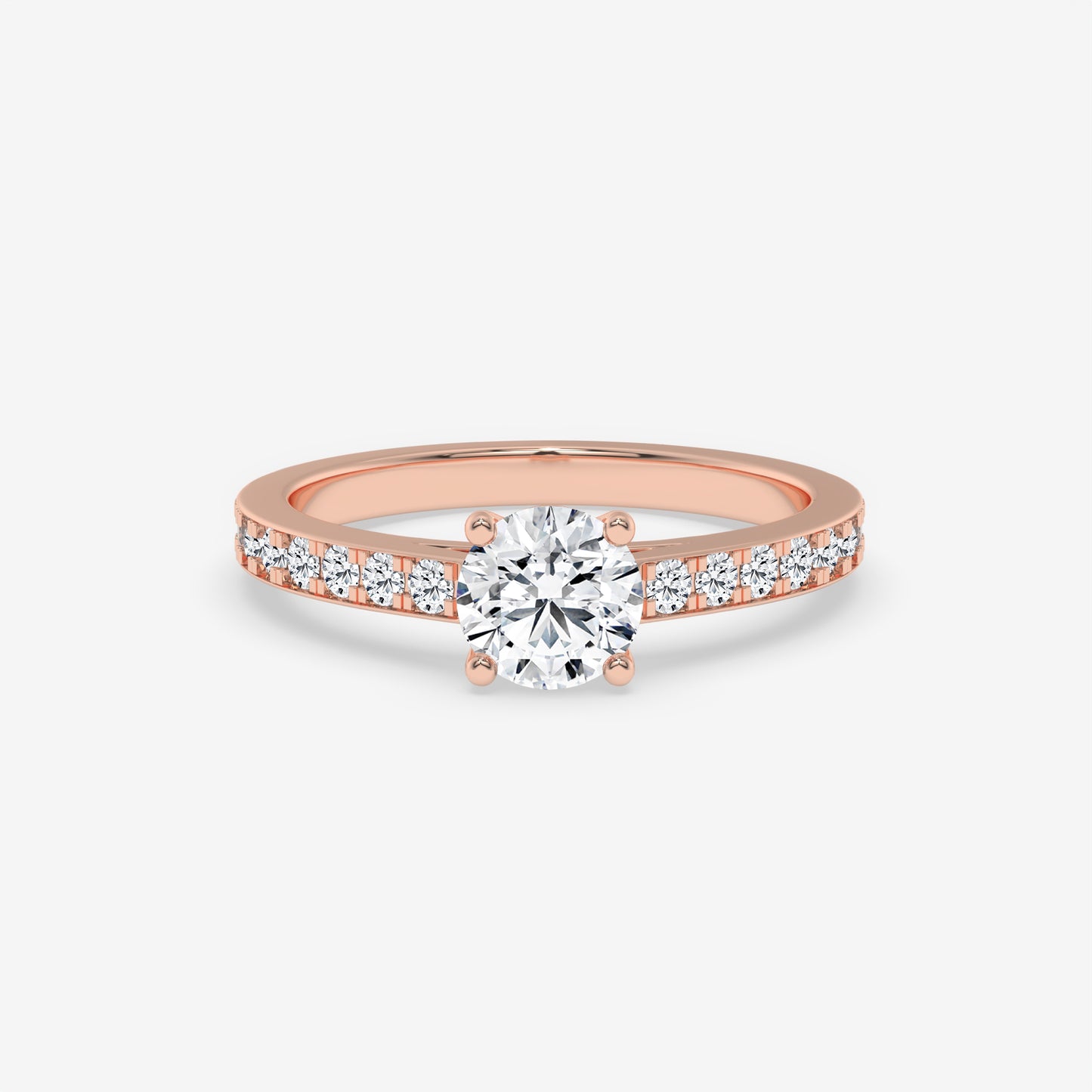 Channel-Set Diamond Engagement Ring - Round