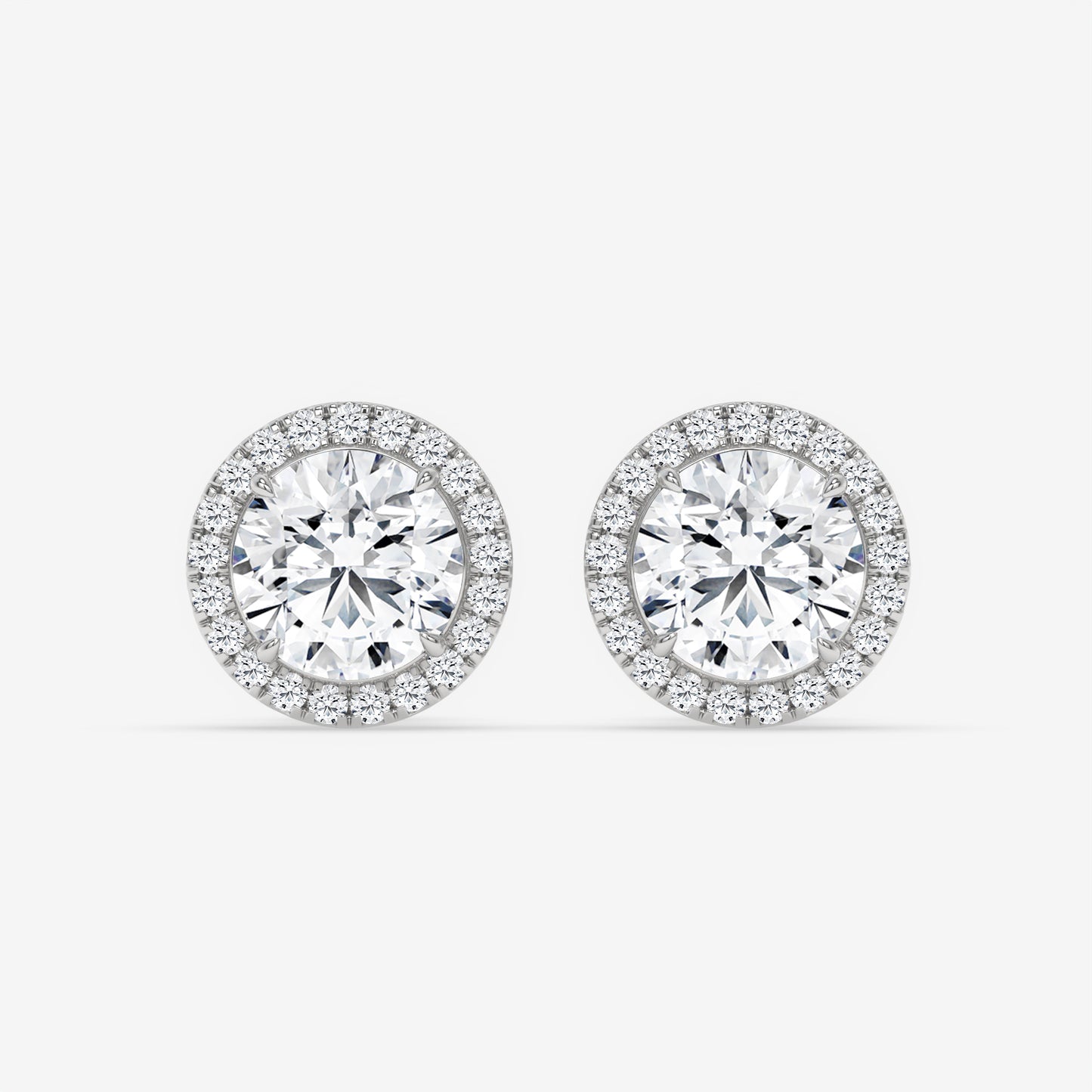Halo Stud Earrings - Round