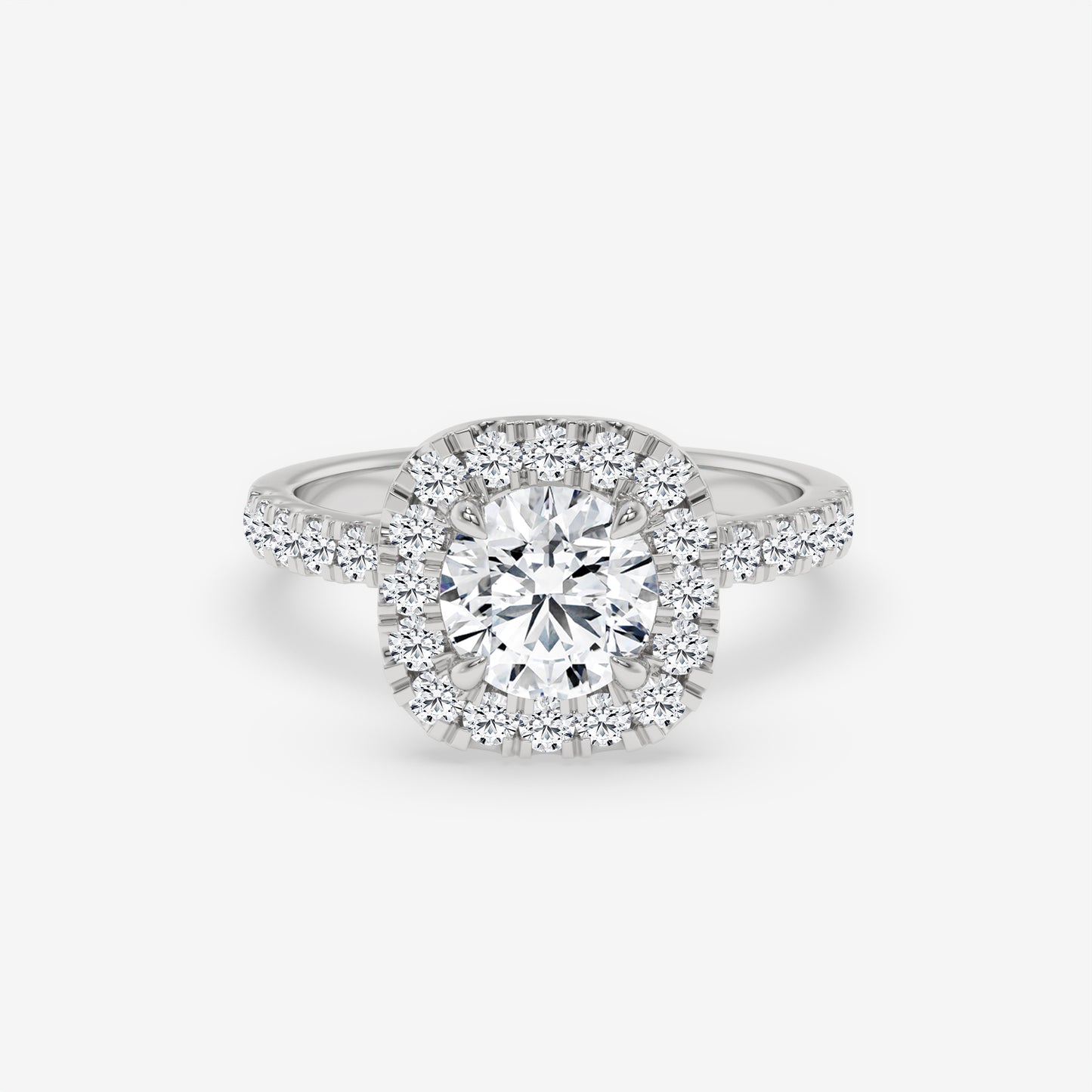 Seraphina Cushion Halo Engagement Ring - Round