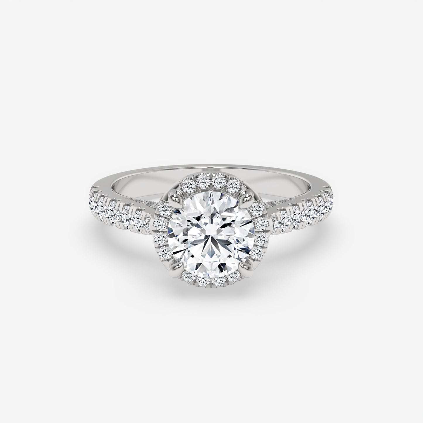 Aurora Halo Split-Shank Engagement Ring - Round