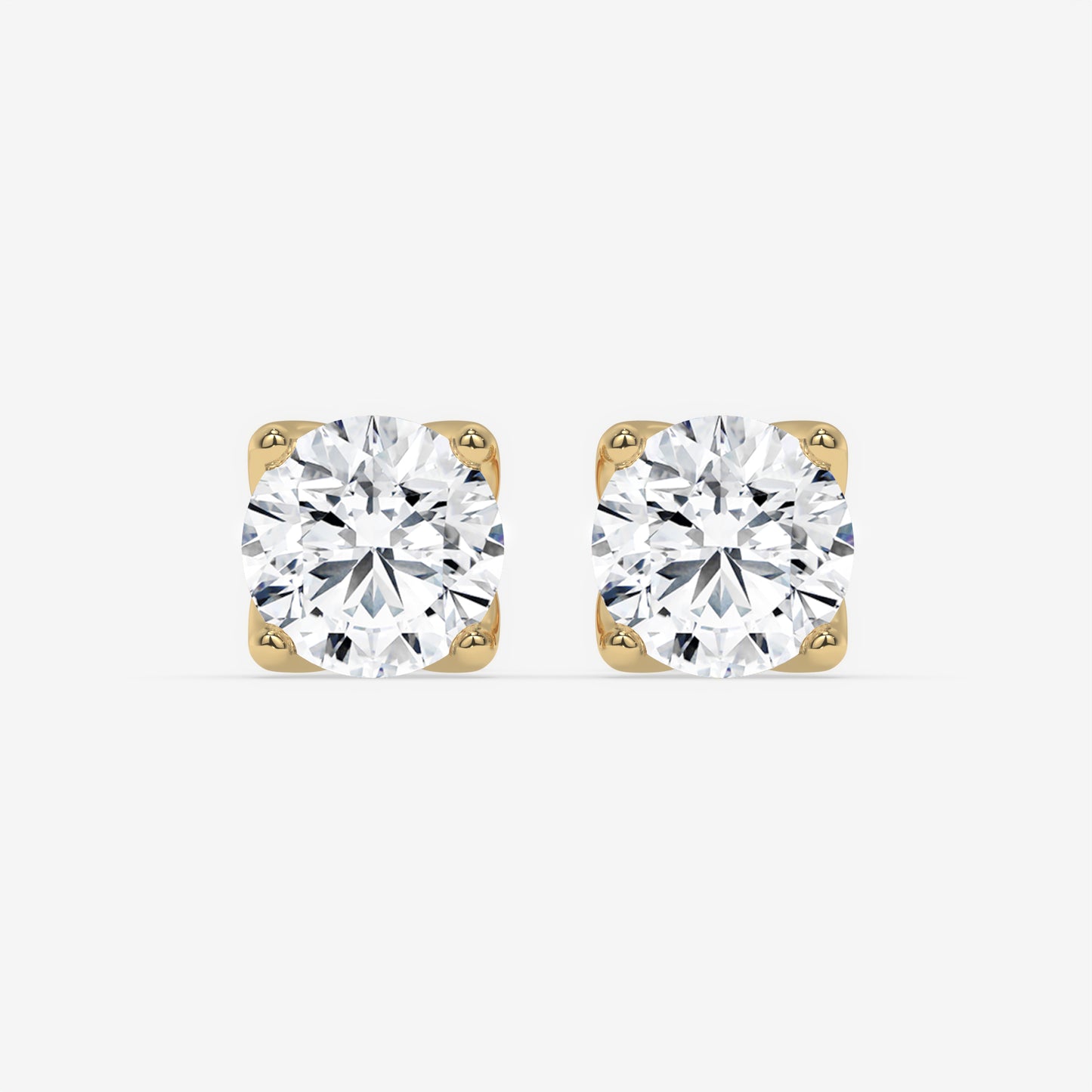 Radiant Round Solitaire Diamond Studs
