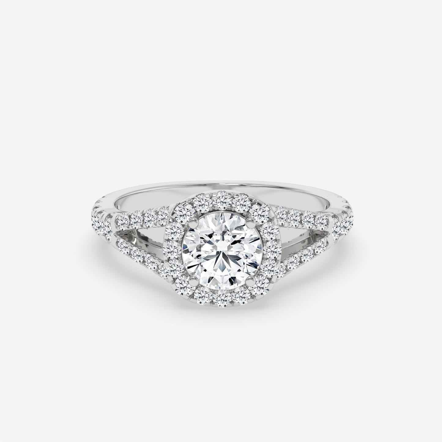 Celestial Halo Split-Shank Engagement Ring - Round