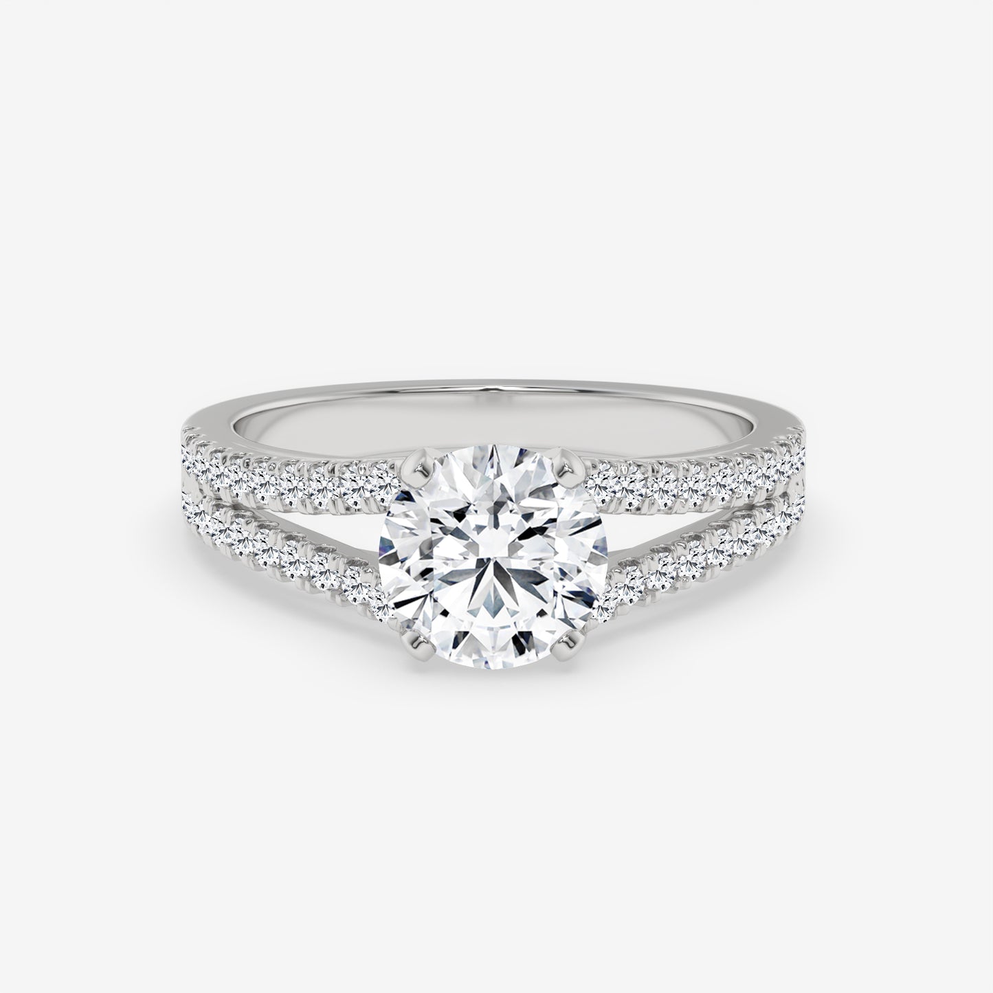 Radiance Split Shank Diamond Engagement Ring - Round