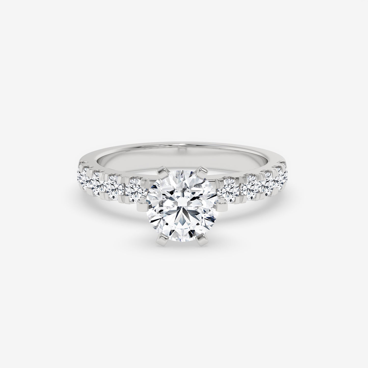 Vintage Floral Six Prong Ring - Round