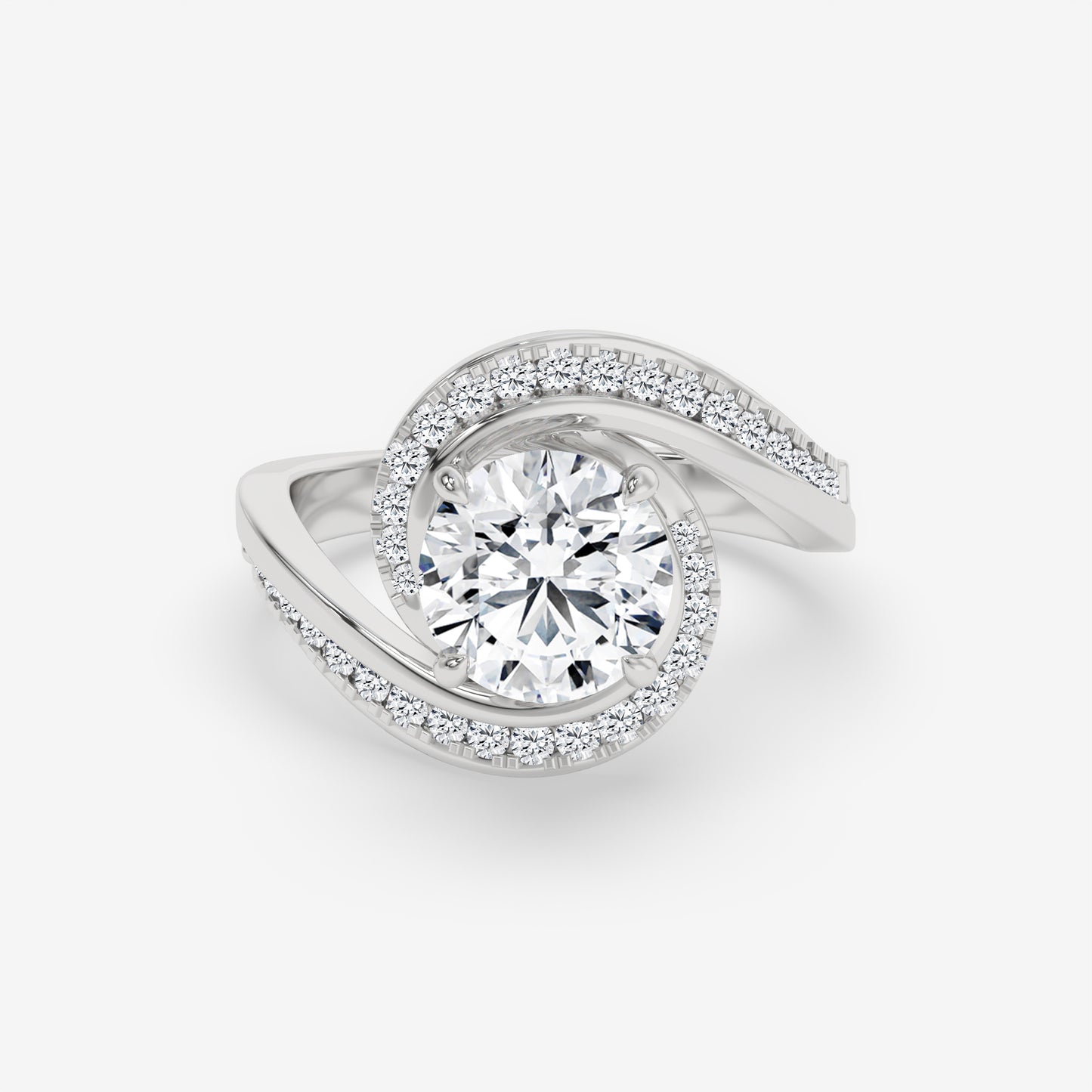 Eternelle Swirl Diamond Engagement Ring - Round