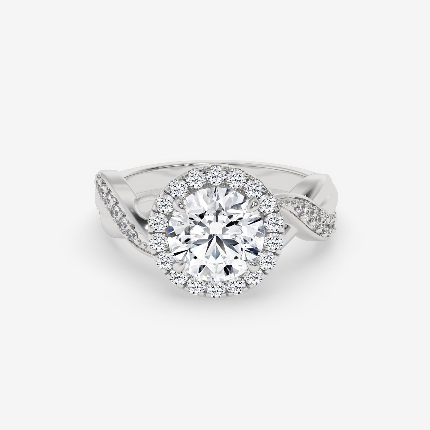 Celestial Twist Halo Ring - Round