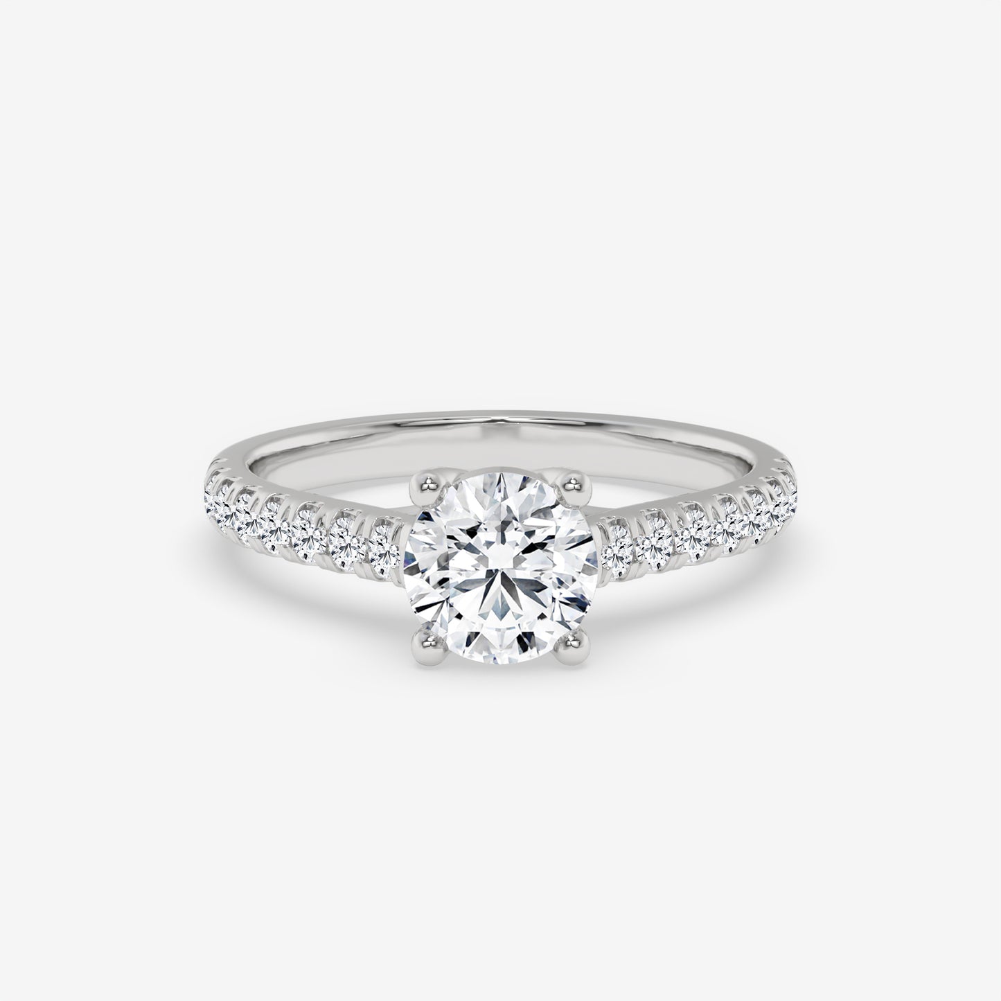 Classic Pavé Diamond Engagement Ring - Round