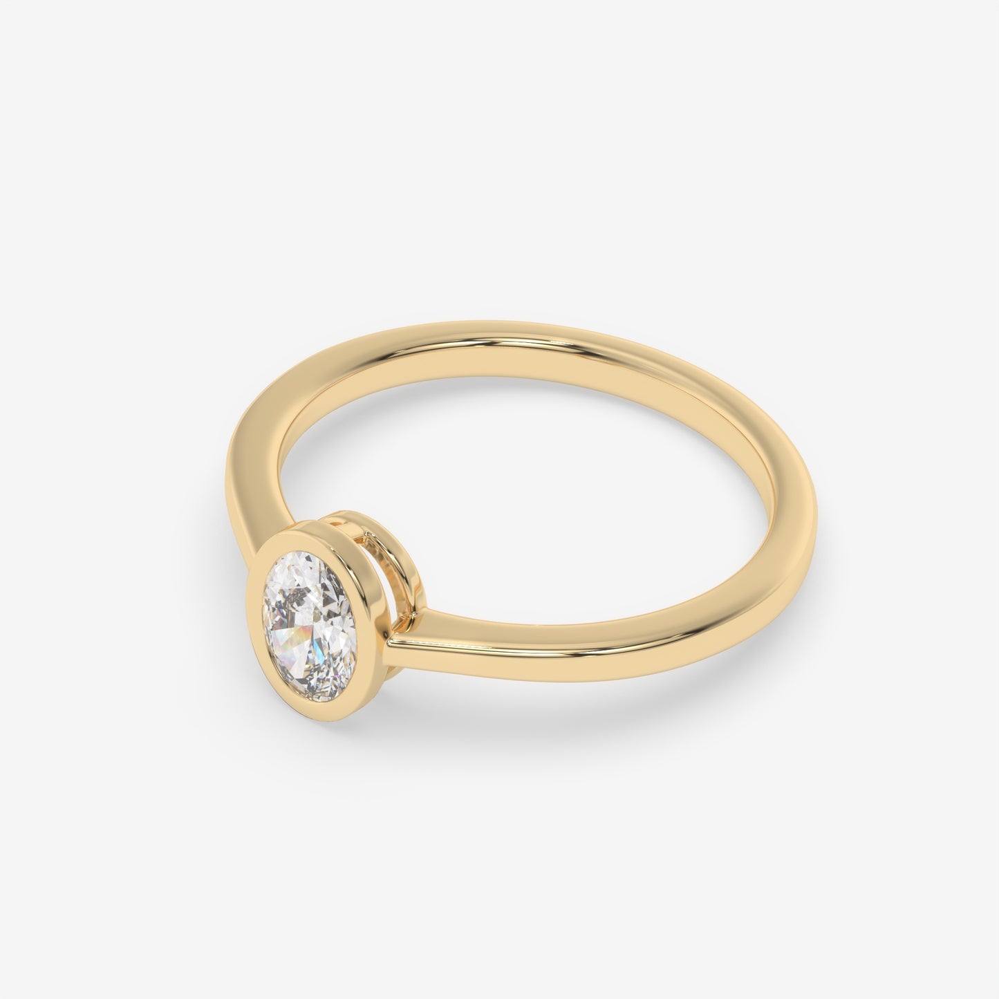 Oval Bezel-Set Solitaire Ring