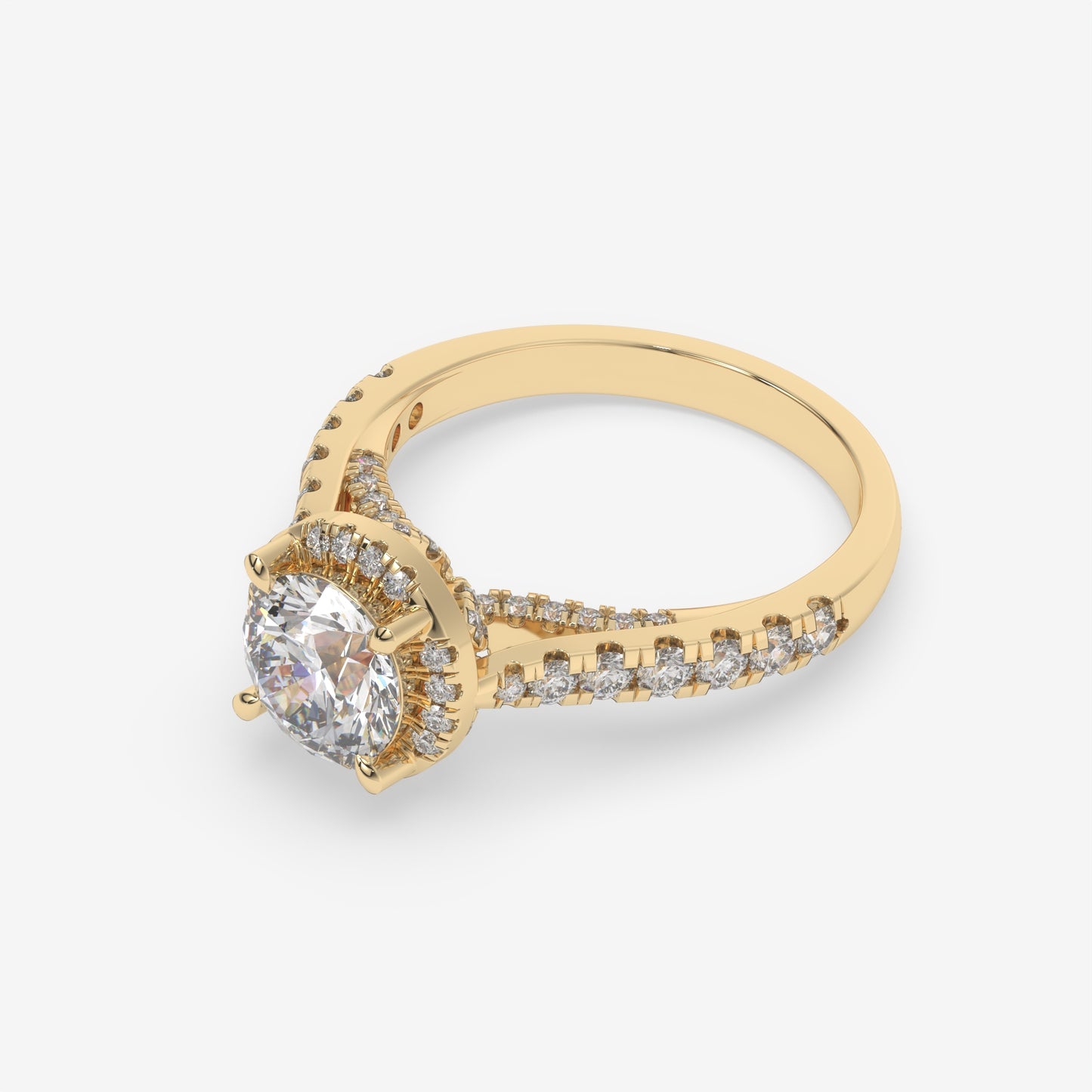 Aurora Halo Split-Shank Engagement Ring - Round