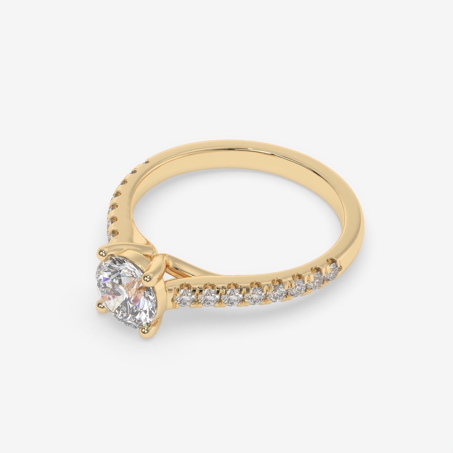 Classic Pavé Diamond Engagement Ring - Round
