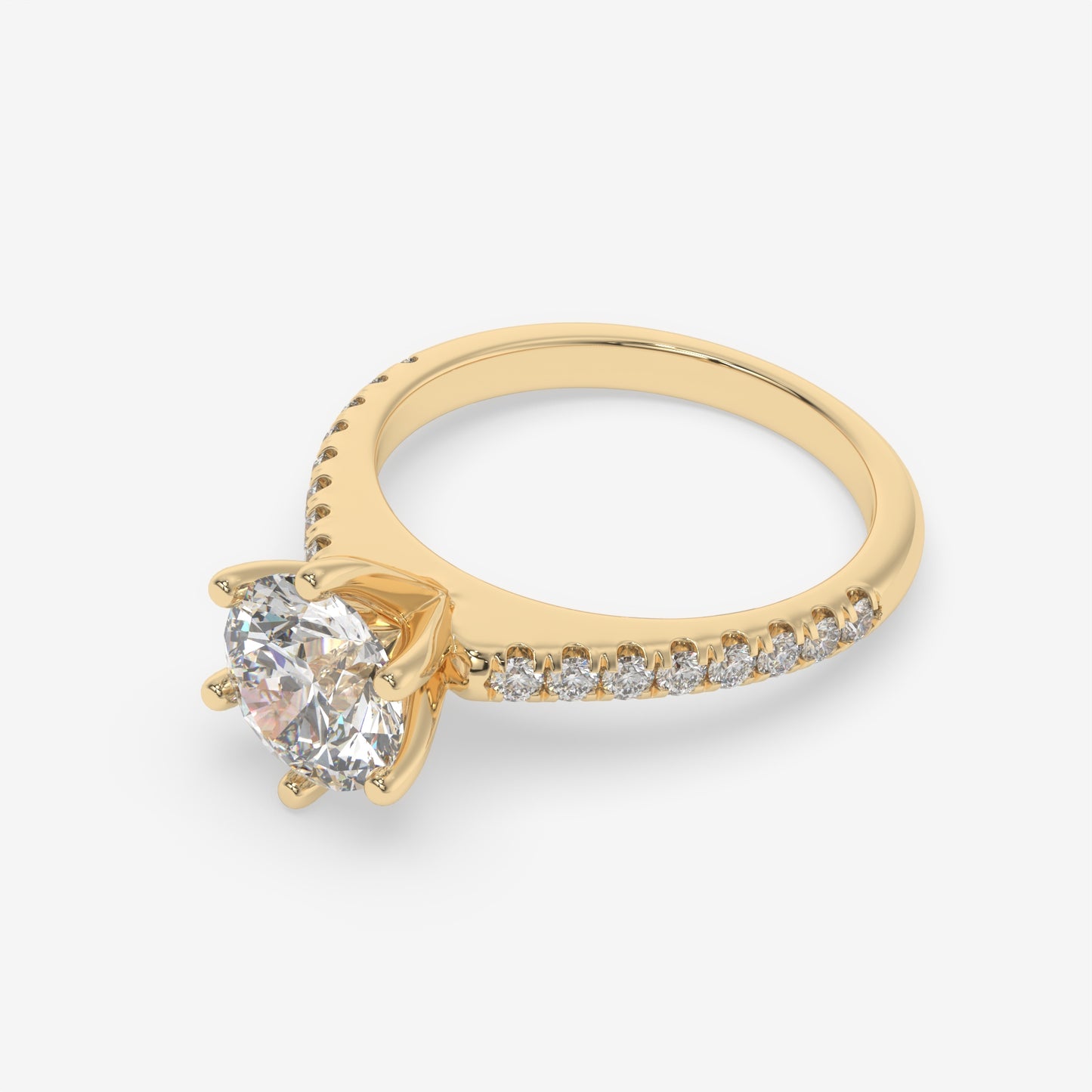 Classic Six-Prong Diamond Engagement Ring - Round
