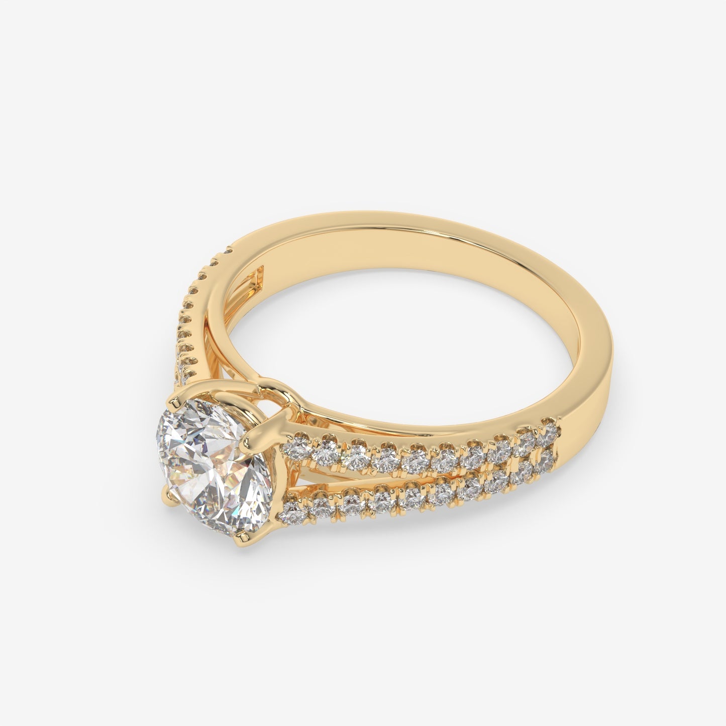 Radiance Split Shank Diamond Engagement Ring - Round