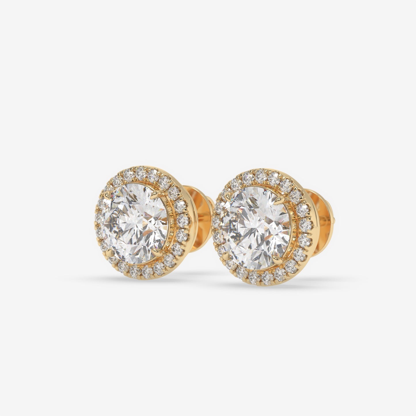 Halo Stud Earrings - Round