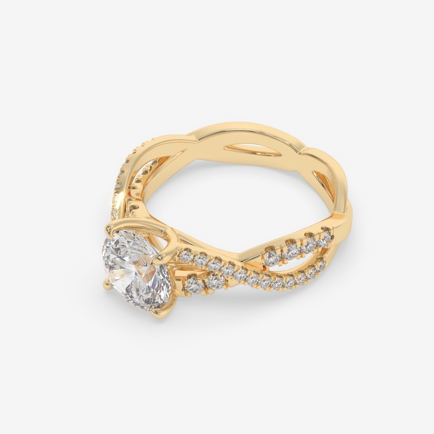 Twisting Elegance Diamond Ring - Round
