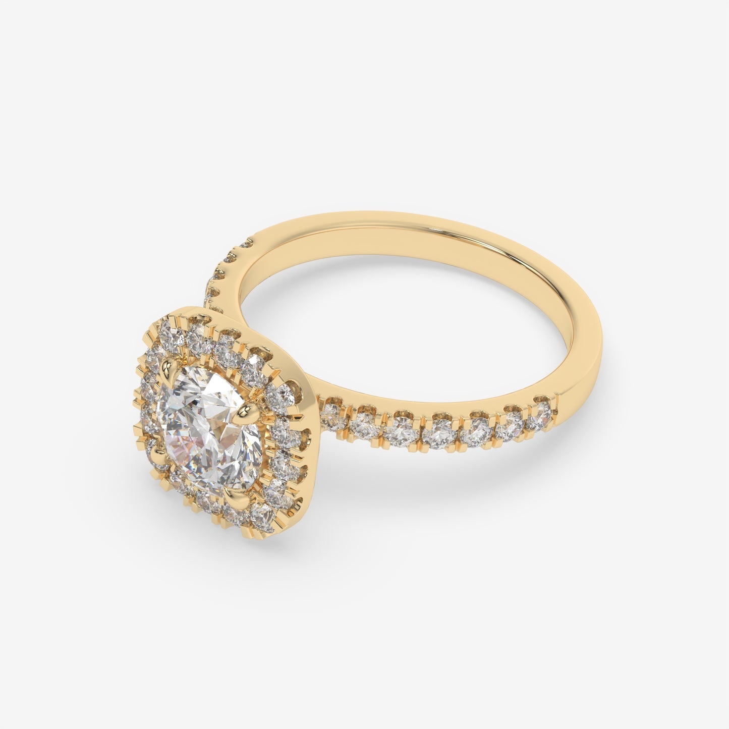 Seraphina Cushion Halo Engagement Ring - Round