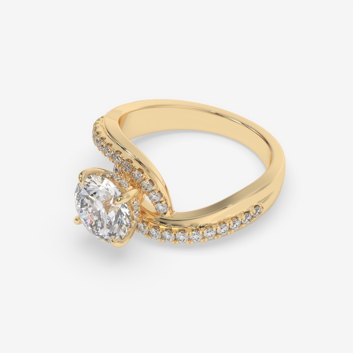 Celestia Twisted Shank Engagement Ring - Round