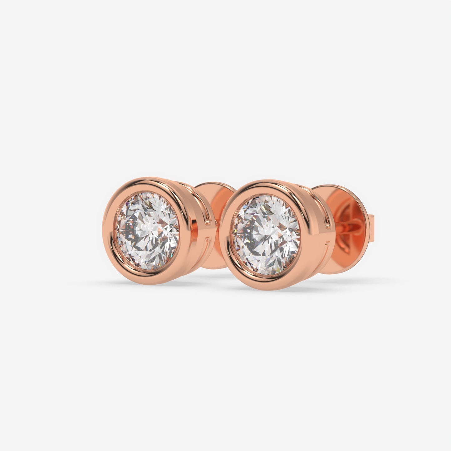 Luminous Bezel Round Diamond Studs