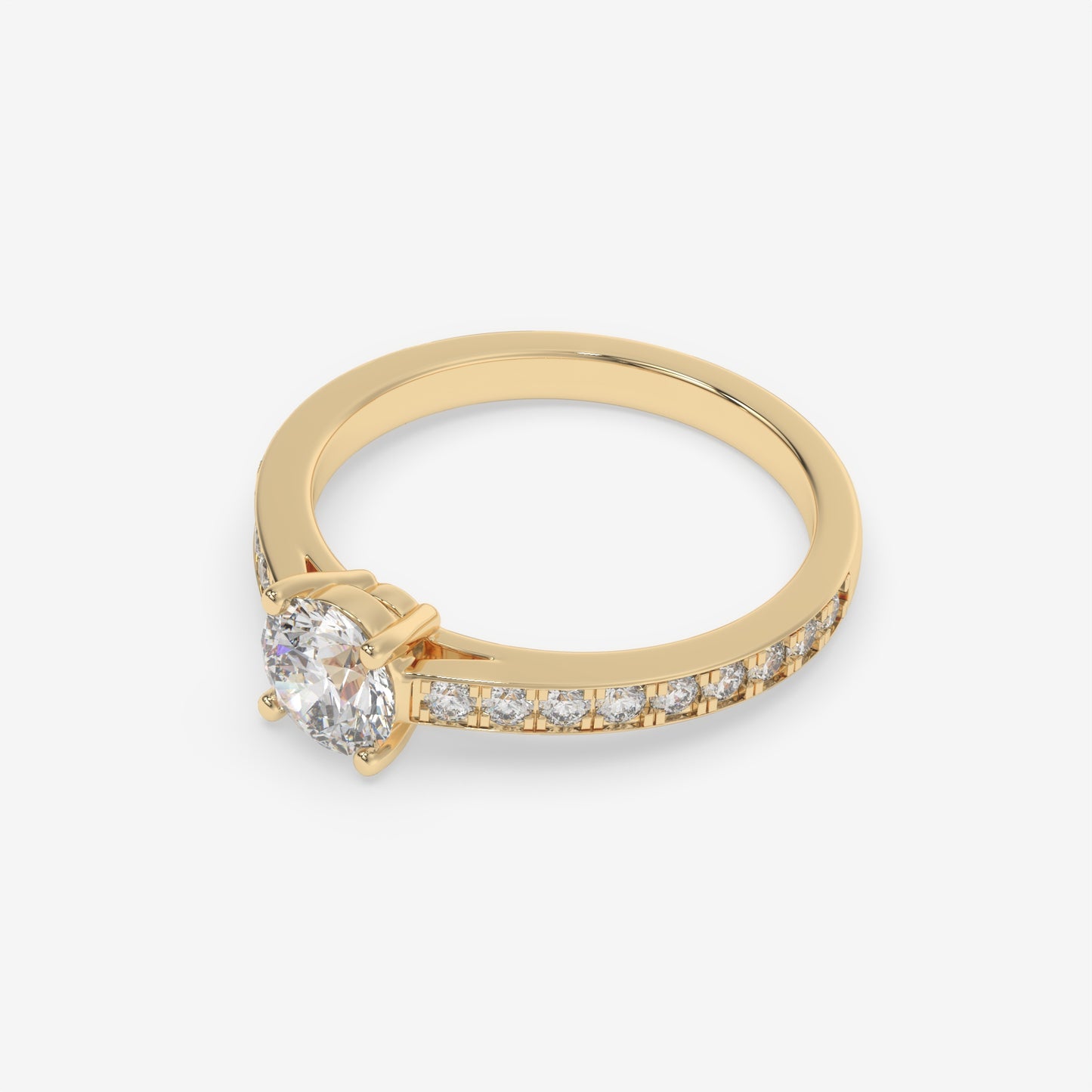Channel-Set Diamond Engagement Ring - Round
