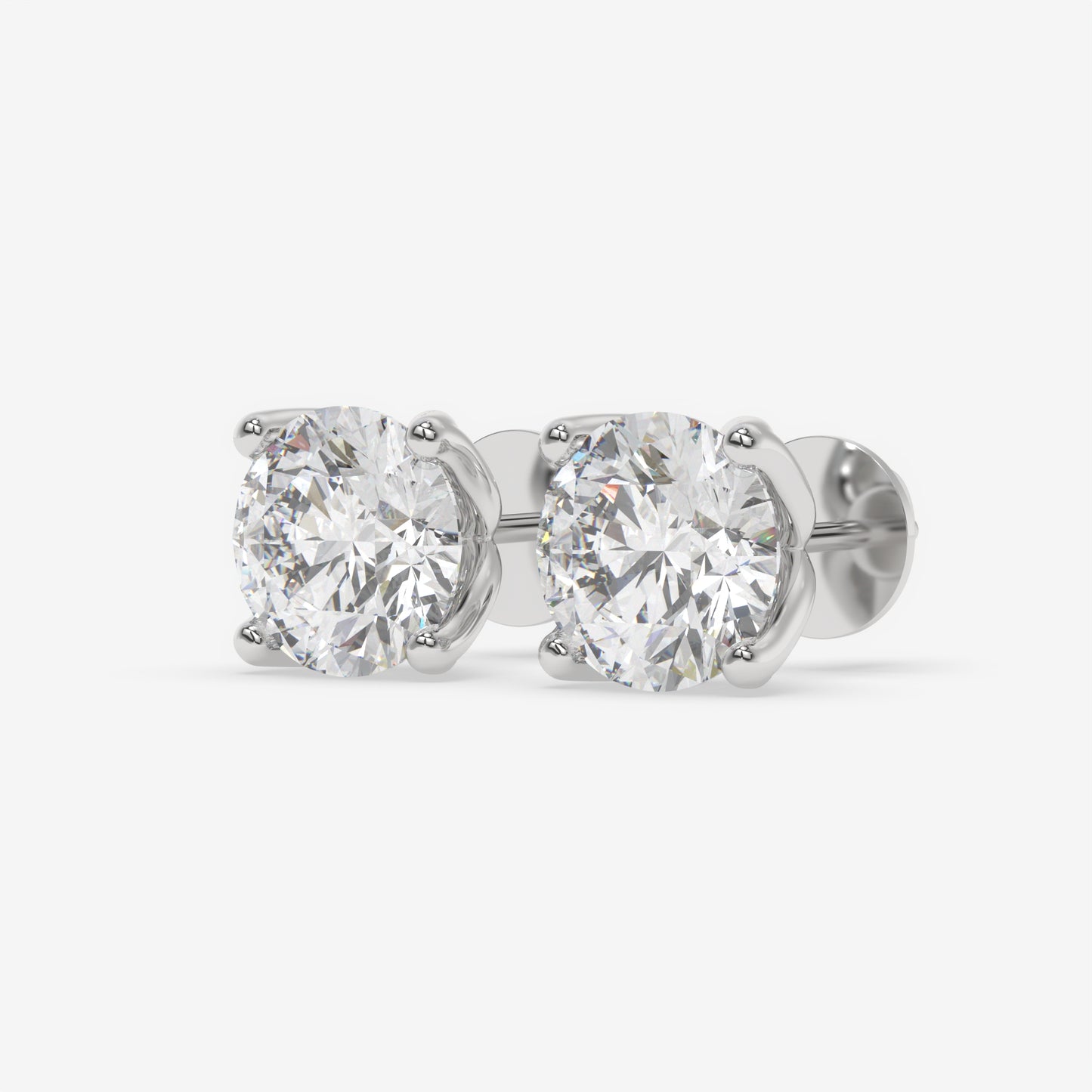 Radiant Round Solitaire Diamond Studs