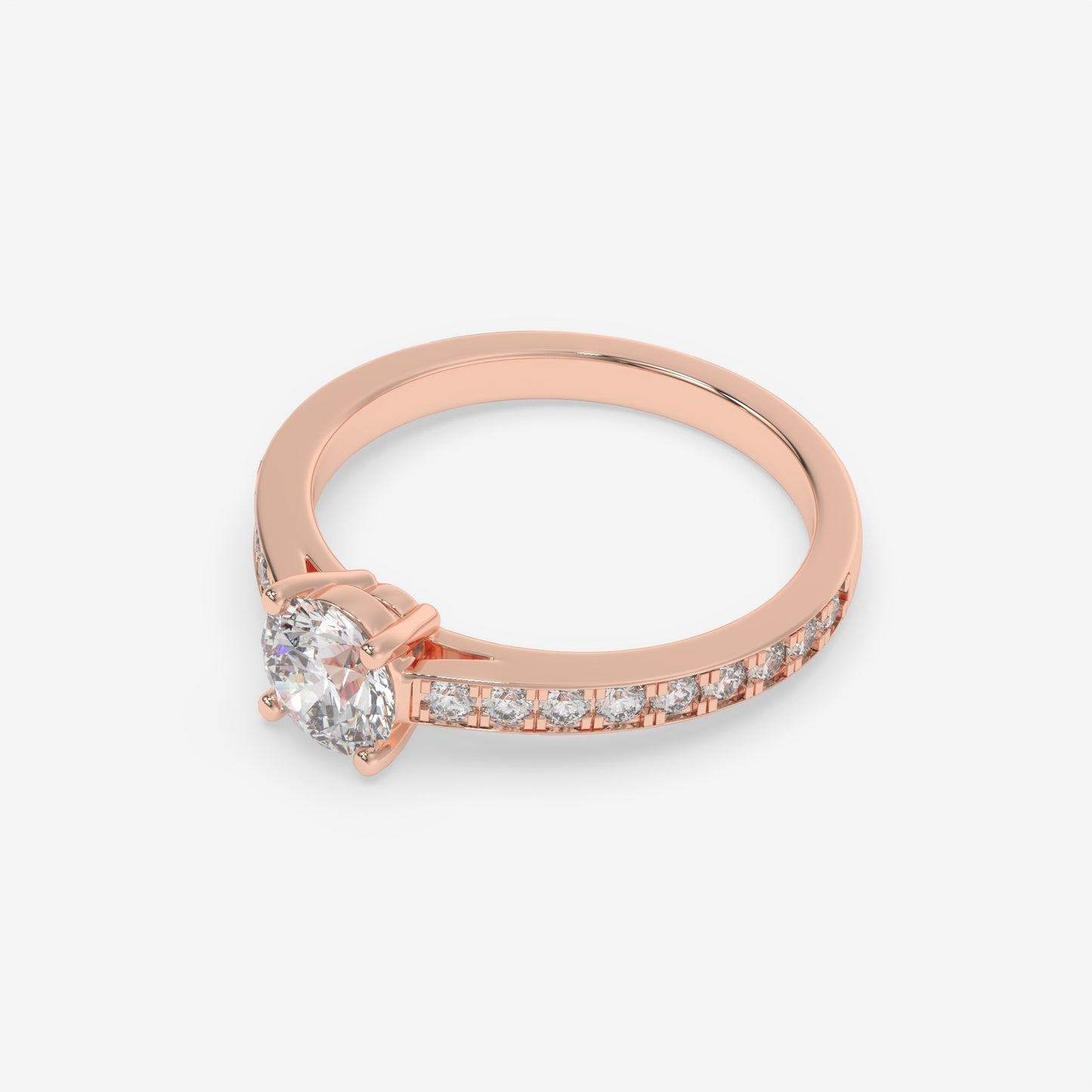 Channel-Set Diamond Engagement Ring - Round