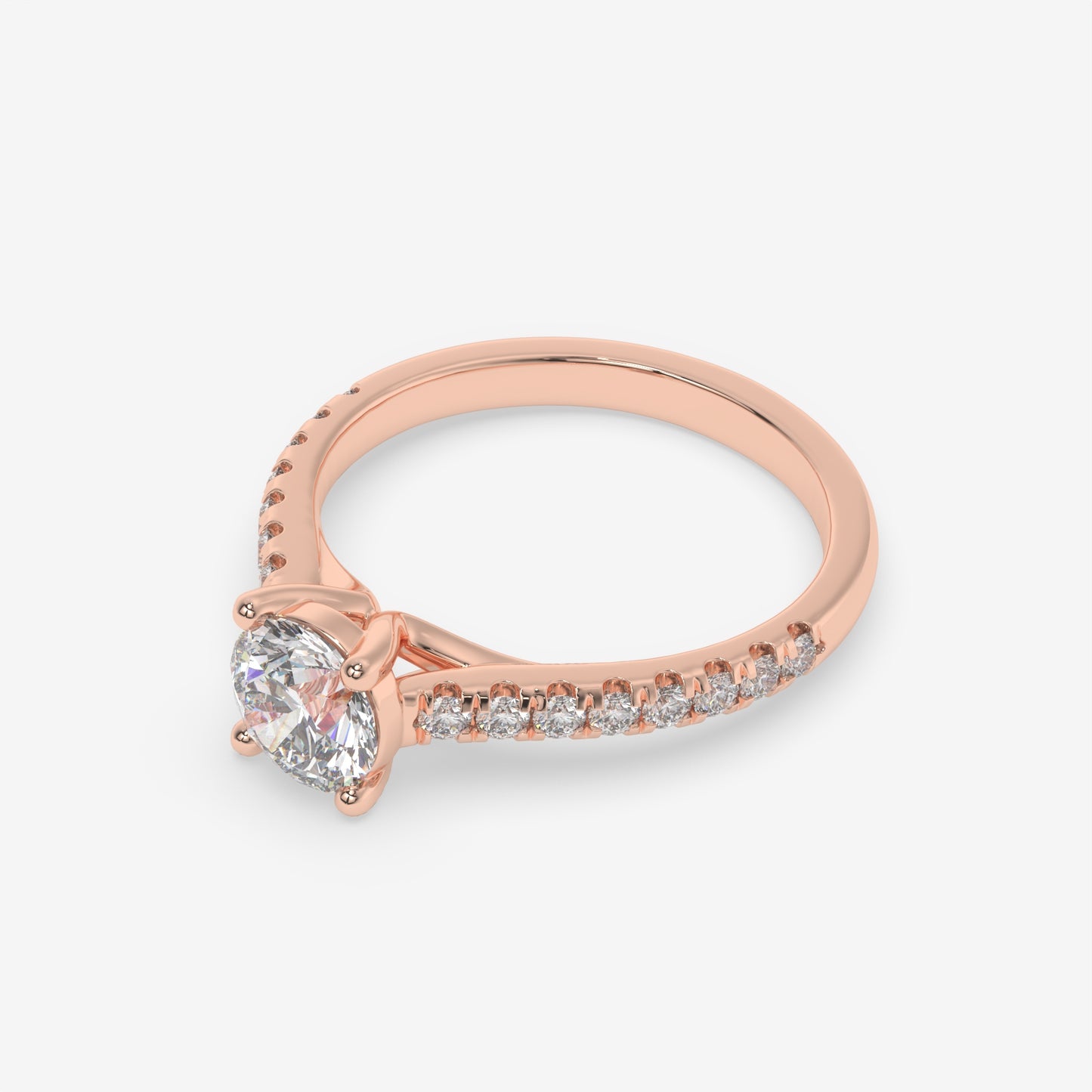 Classic Pavé Diamond Engagement Ring - Round