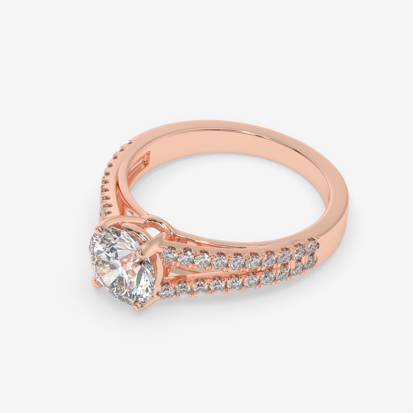 Radiance Split Shank Diamond Engagement Ring - Round