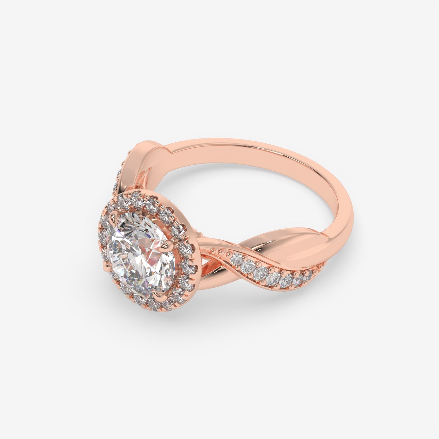 Celestial Twist Halo Ring - Round