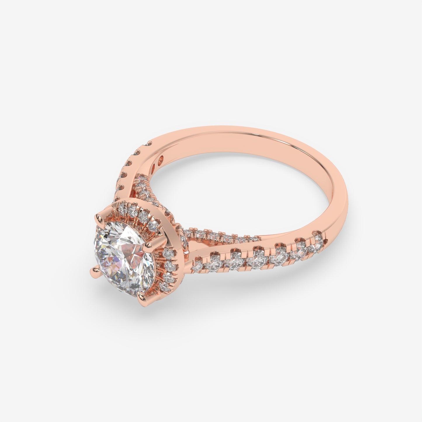 Aurora Halo Split-Shank Engagement Ring - Round